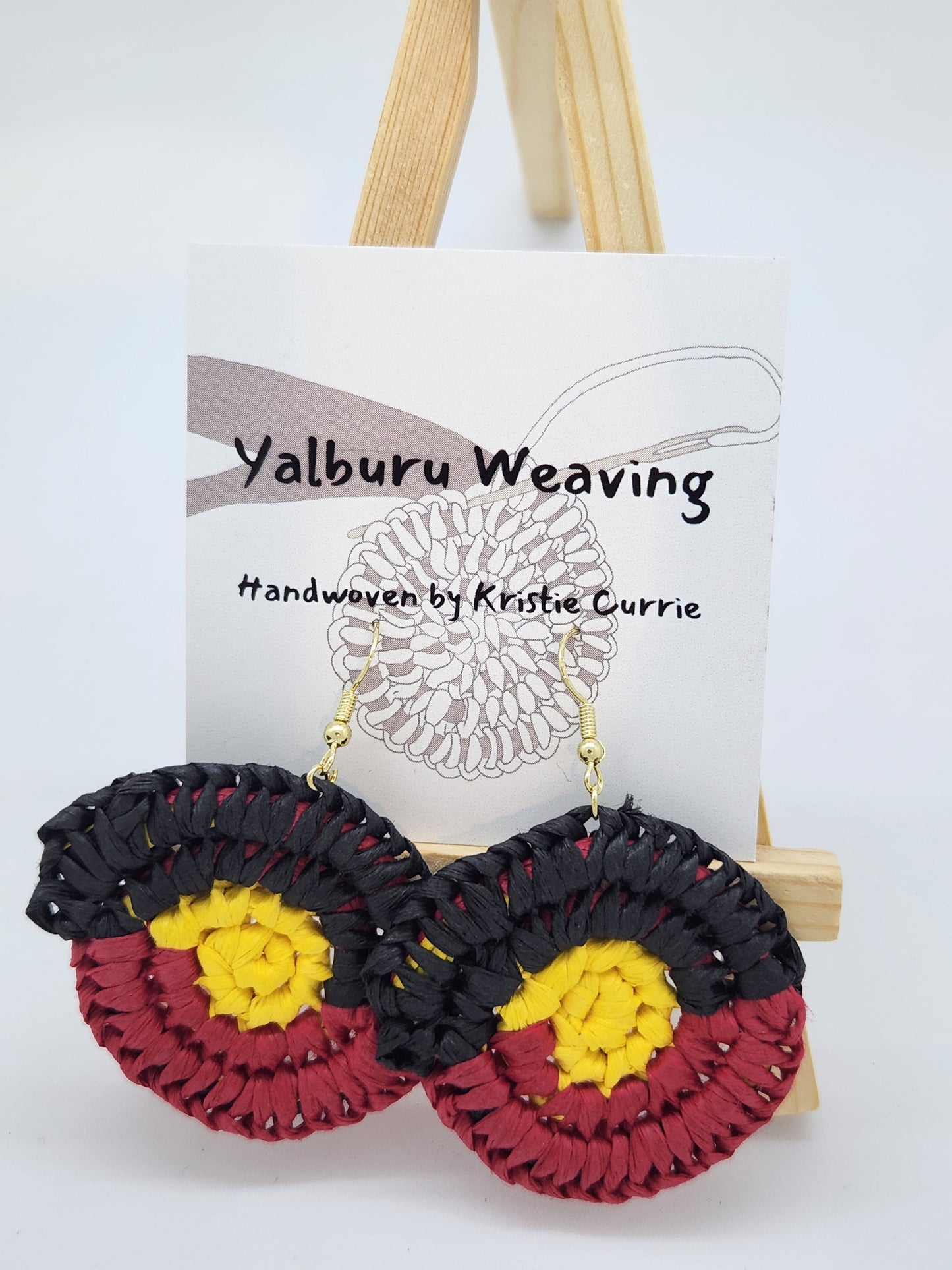Aboriginal Flag Woven Earrings - Small