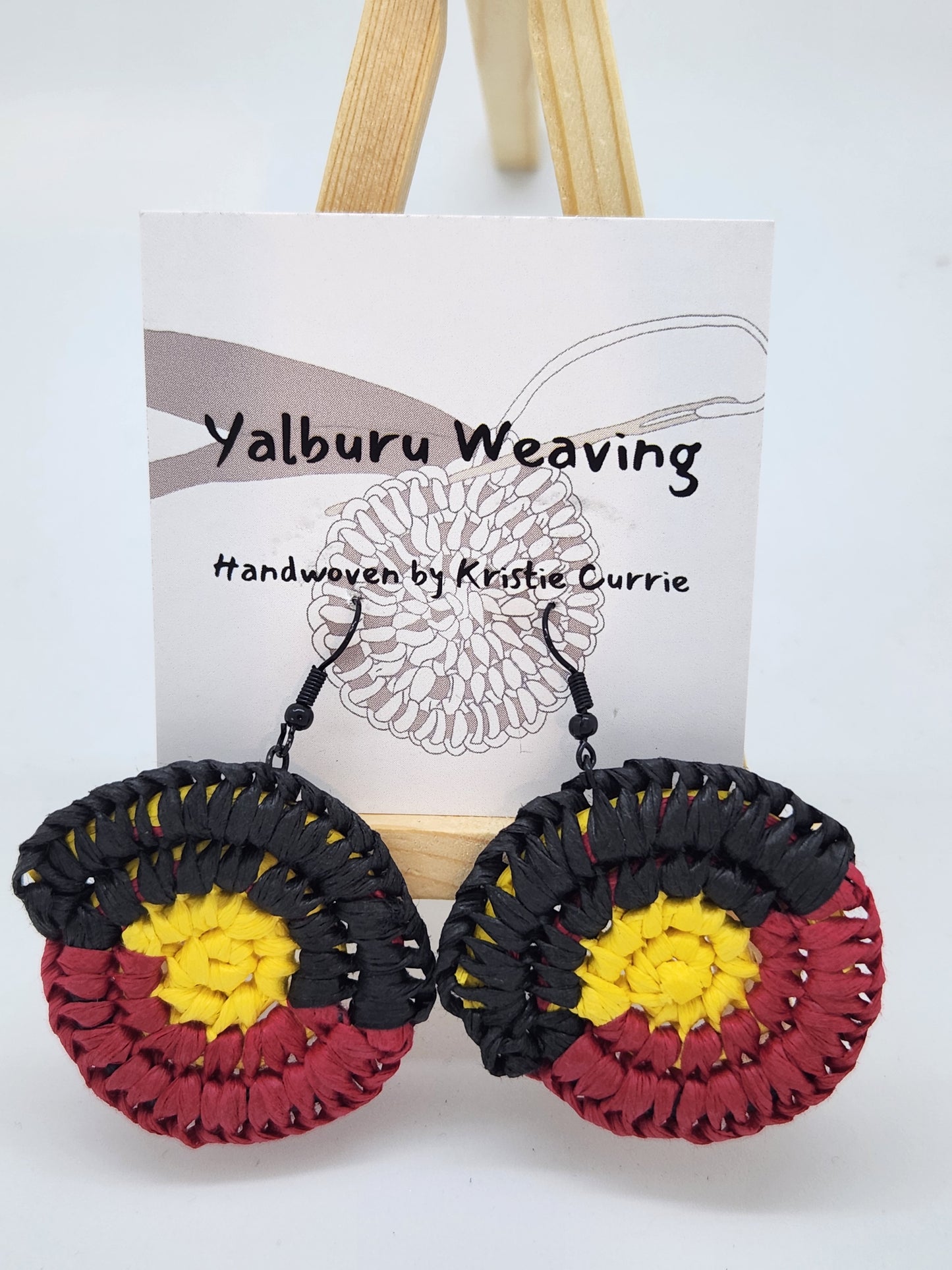 Aboriginal Flag Woven Earrings - Small