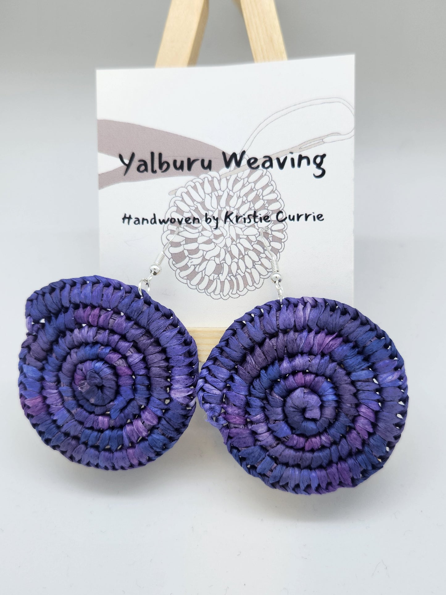Purple Multi Coloured Woven Earrings