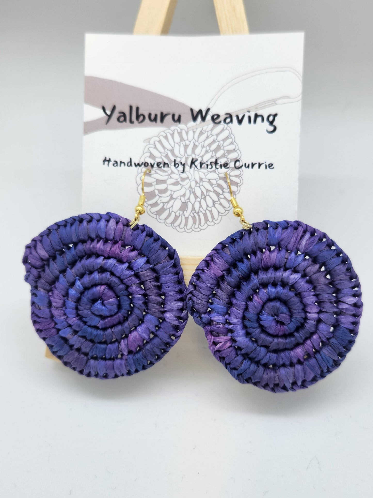 Purple Multi Coloured Woven Earrings