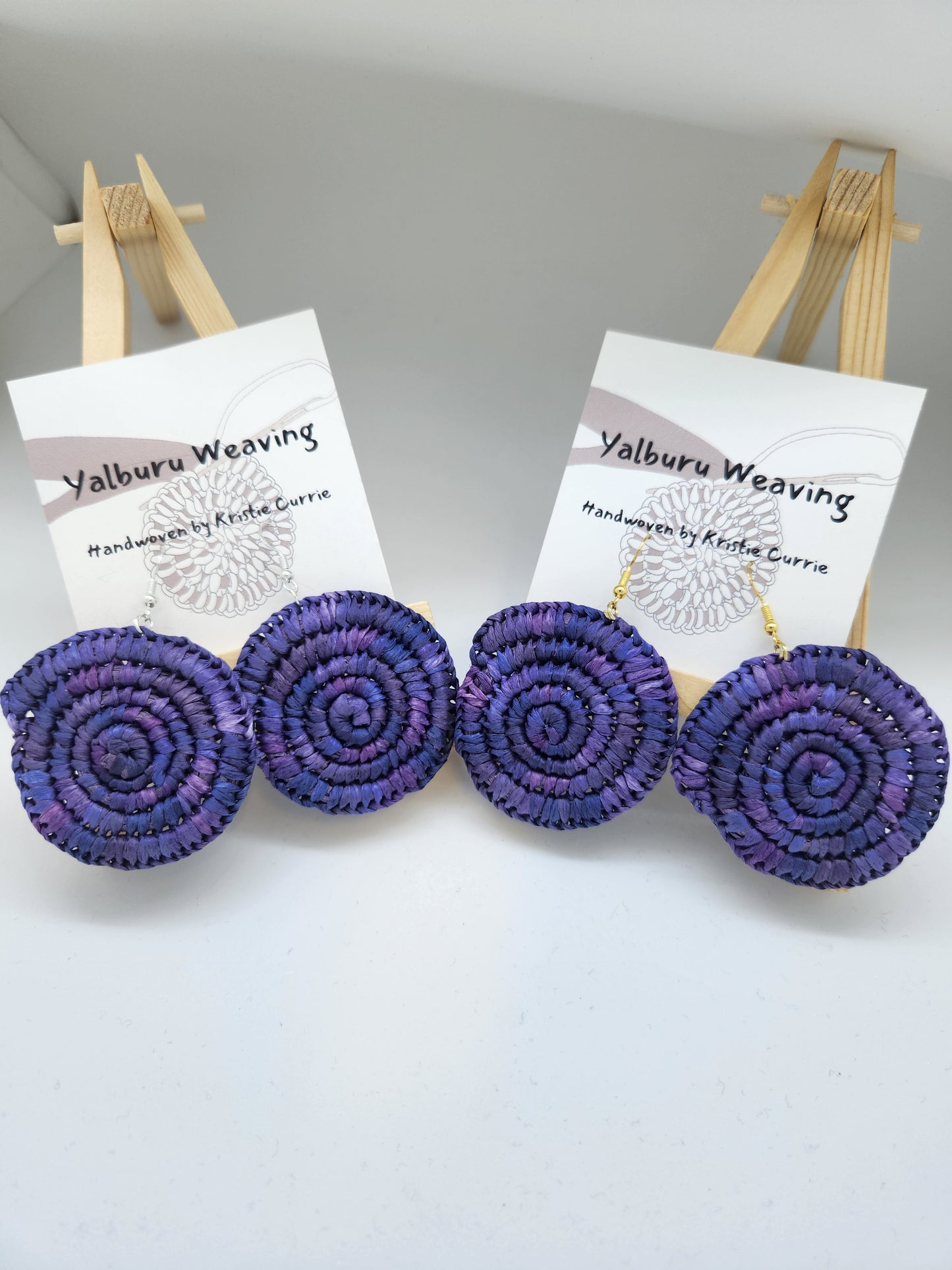 Purple Multi Coloured Woven Earrings