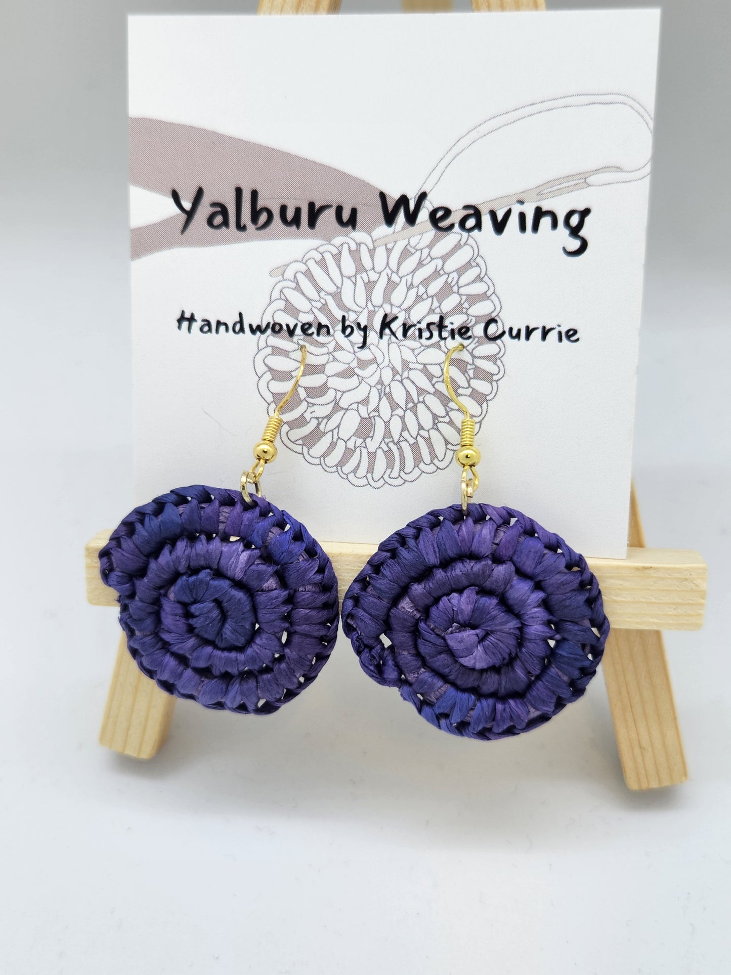 Purple Multicolour Woven Earrings - Mini