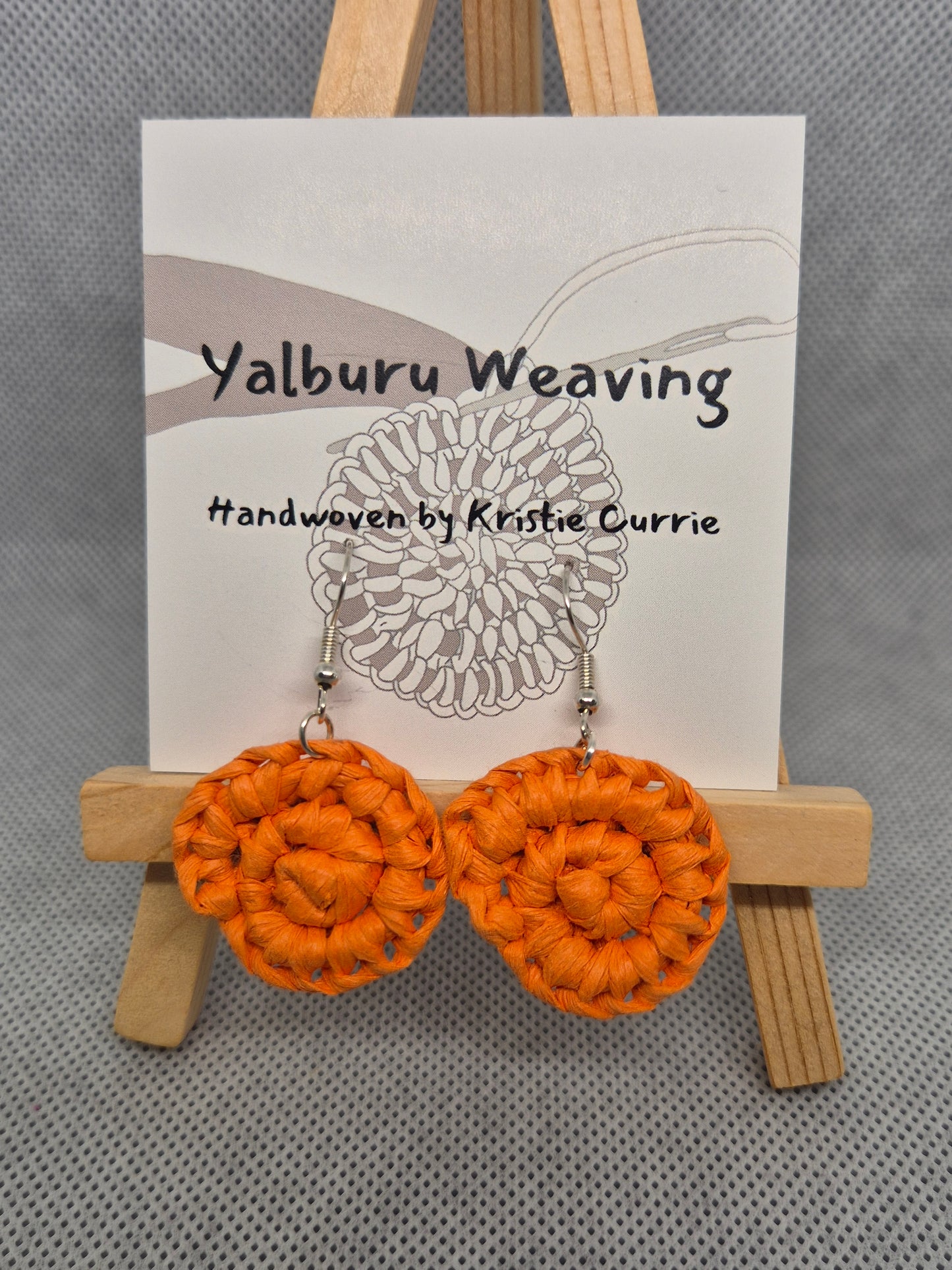 Orange Woven Earrings - Mini