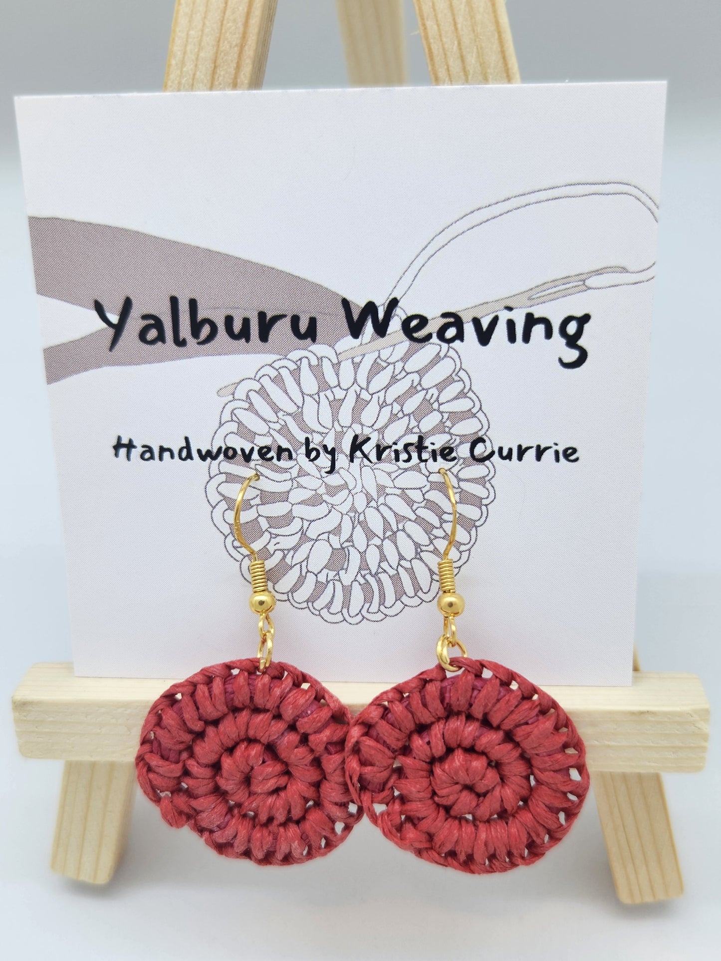 Red Chord Woven Earrings - Mini