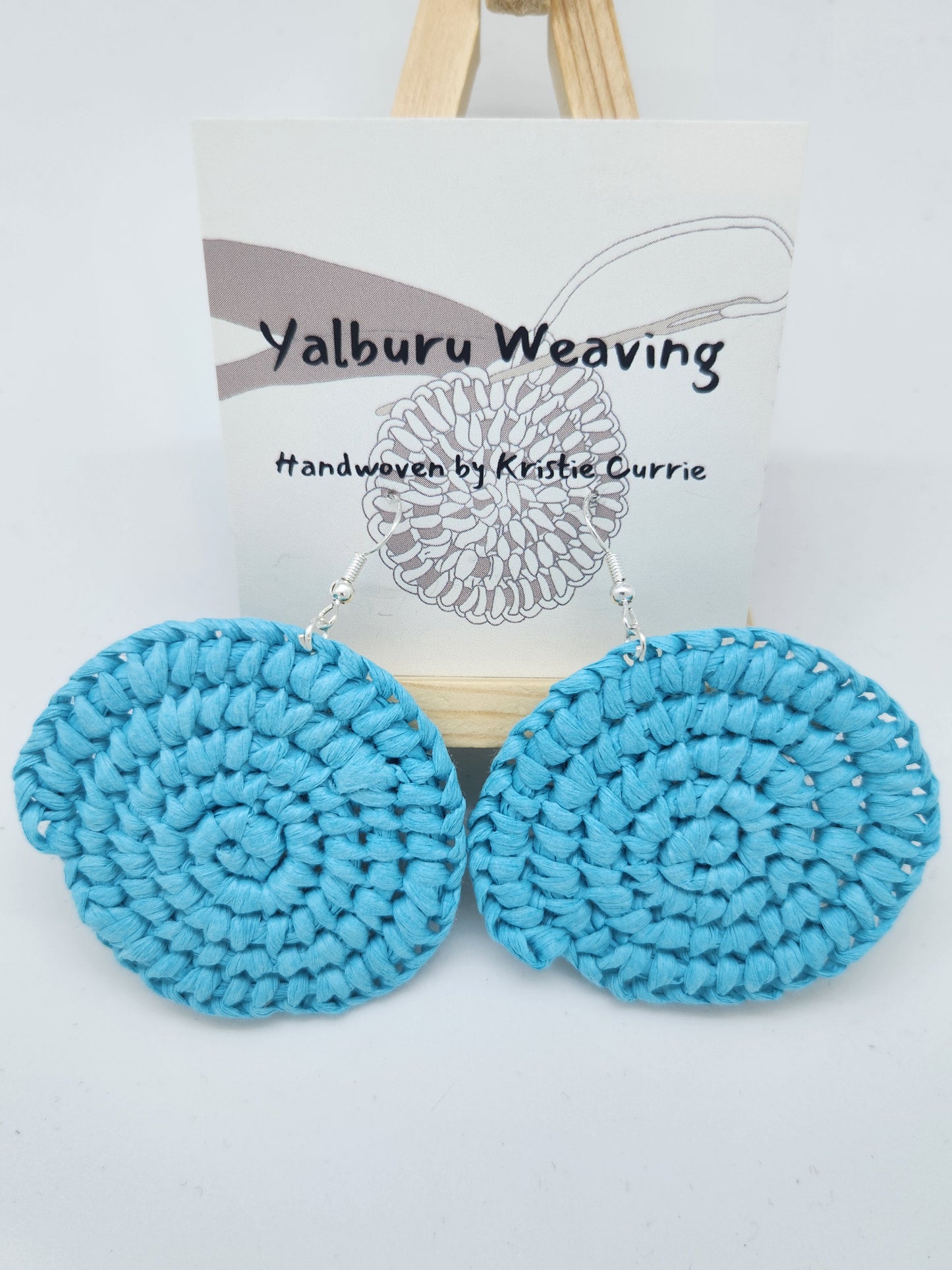 Blue Woven Earrings - Large