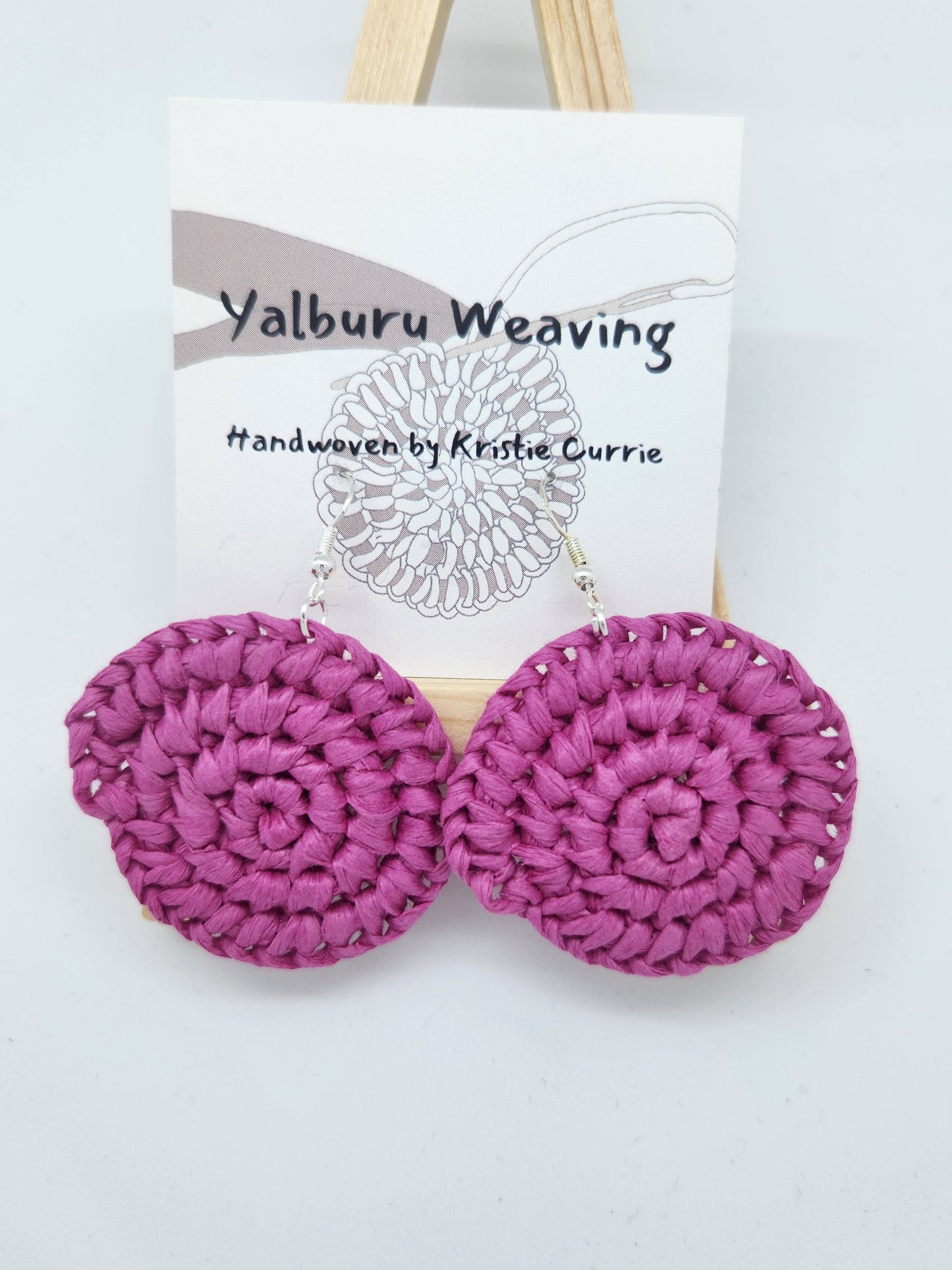Pink Woven Earrings - Small