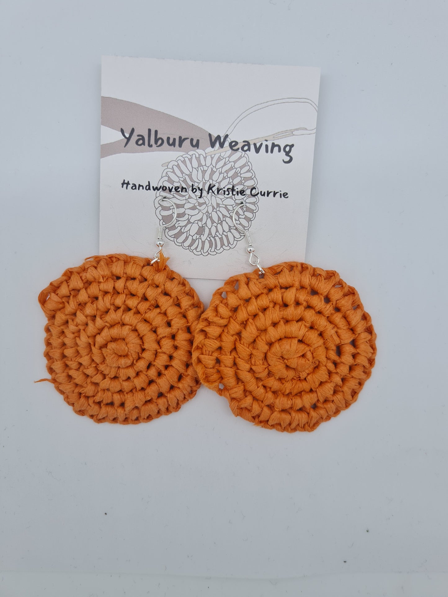 Orange Woven Earrings - Large