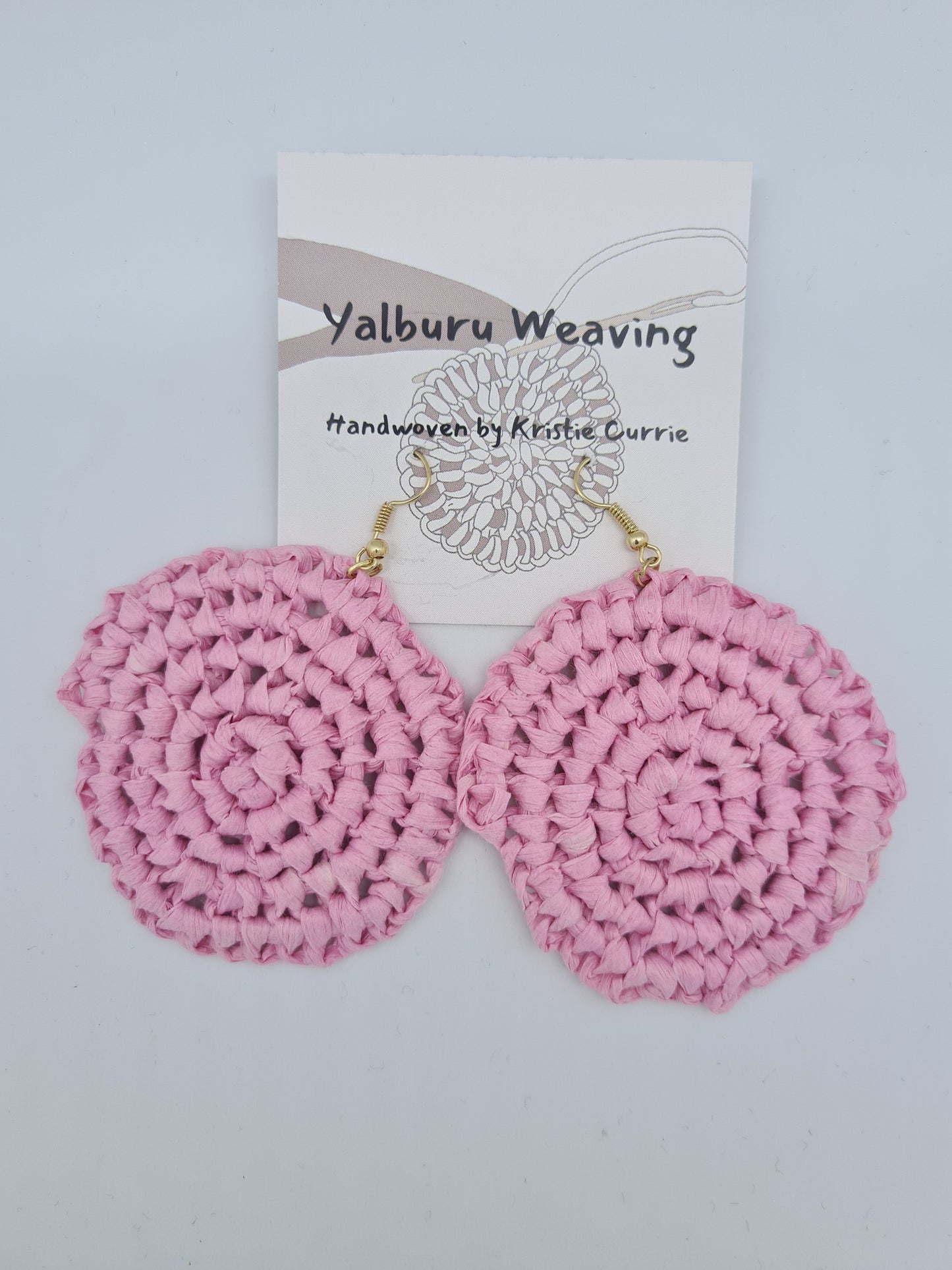 Light Pink Woven Earrings - Large