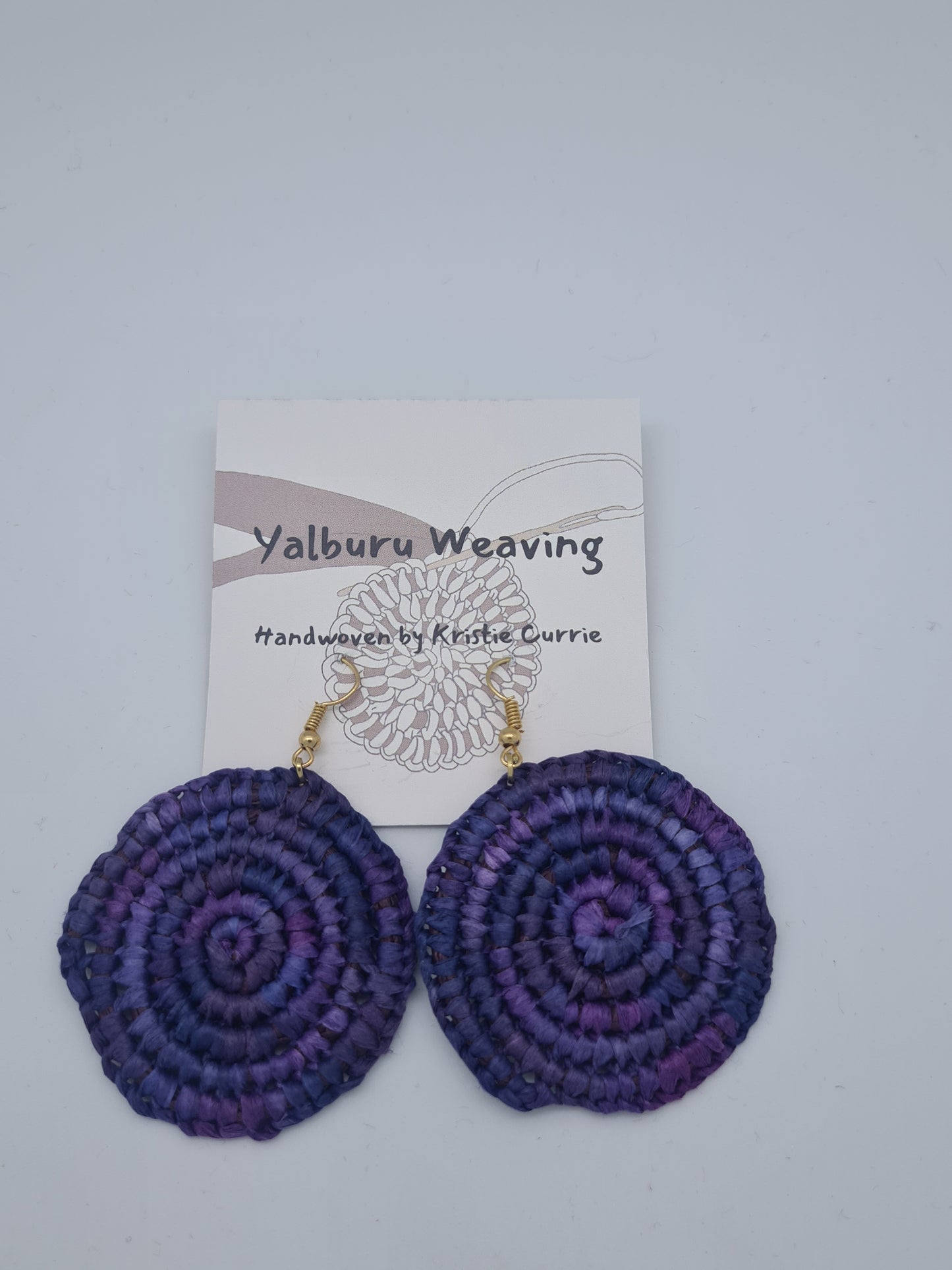 Purple Multi Coloured Woven Earrings