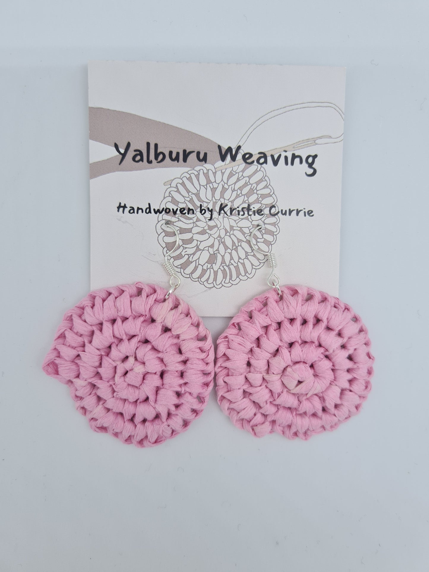 Light Pink Woven Earrings - Small