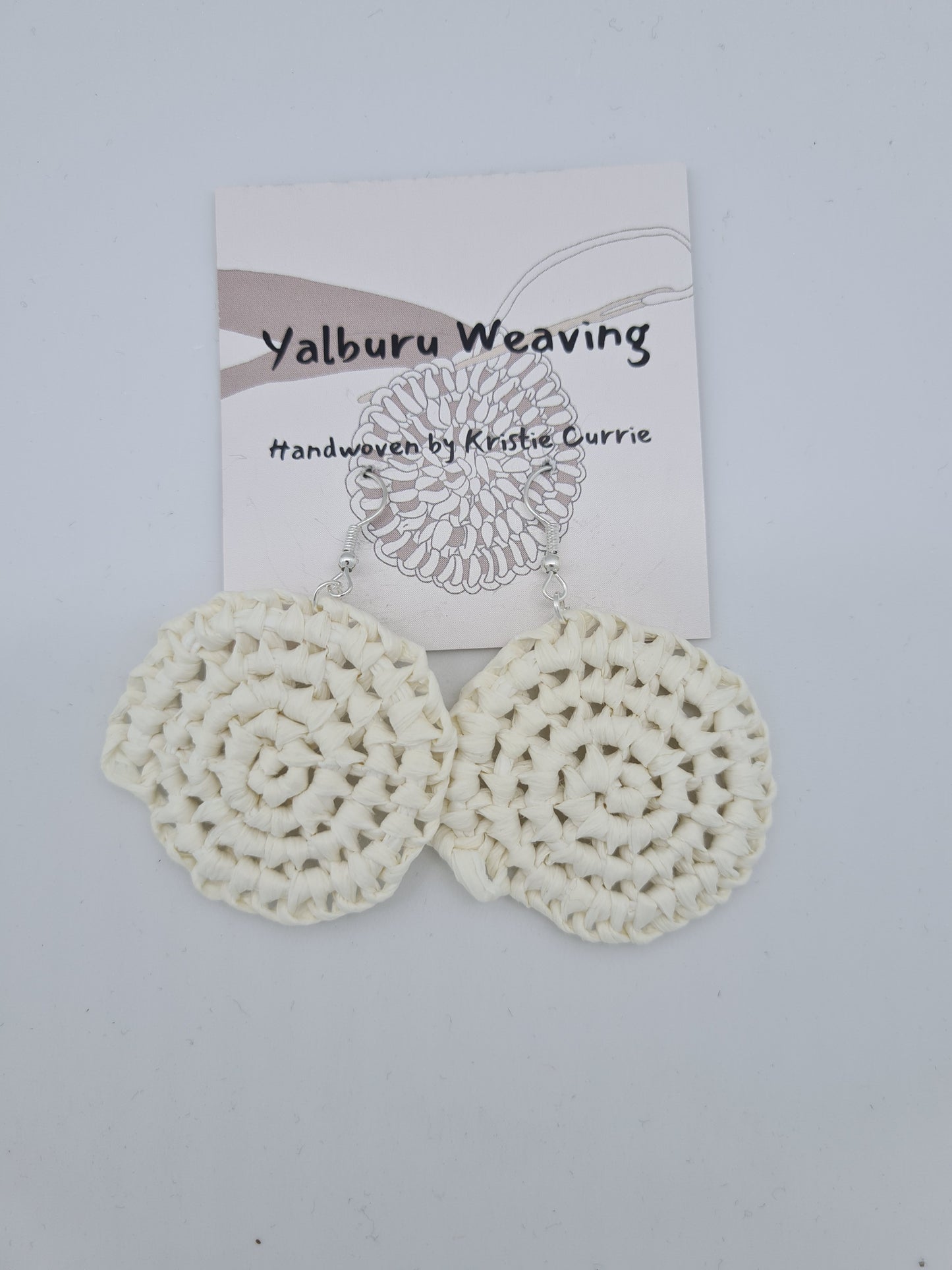 White Woven Earrings - Small