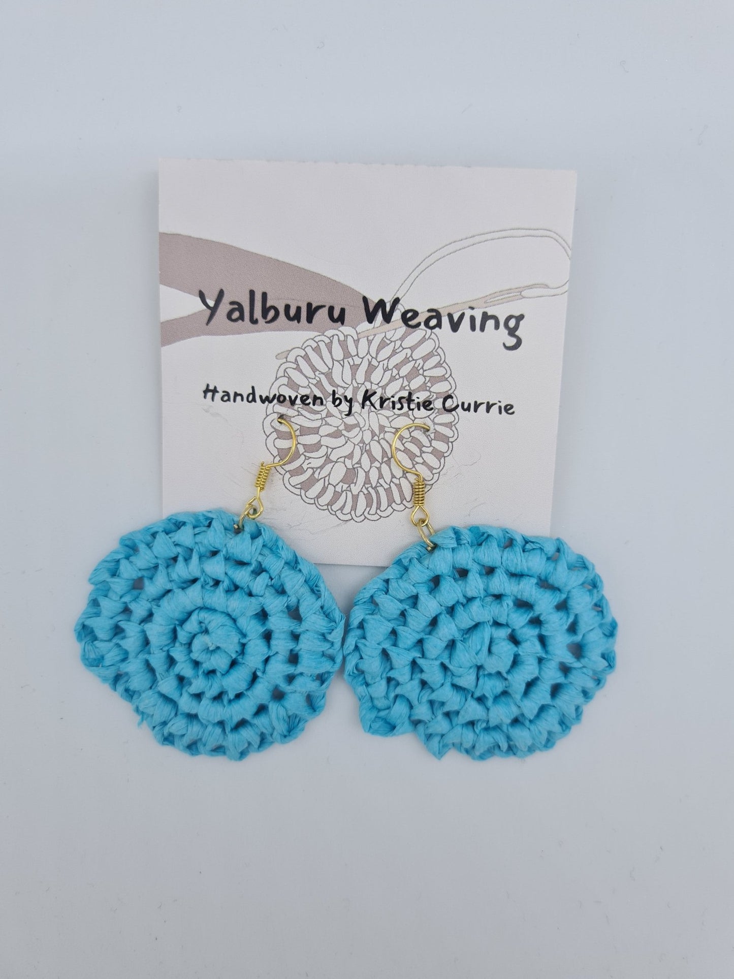 Blue Woven Earrings - Small - Yalburu Weaving