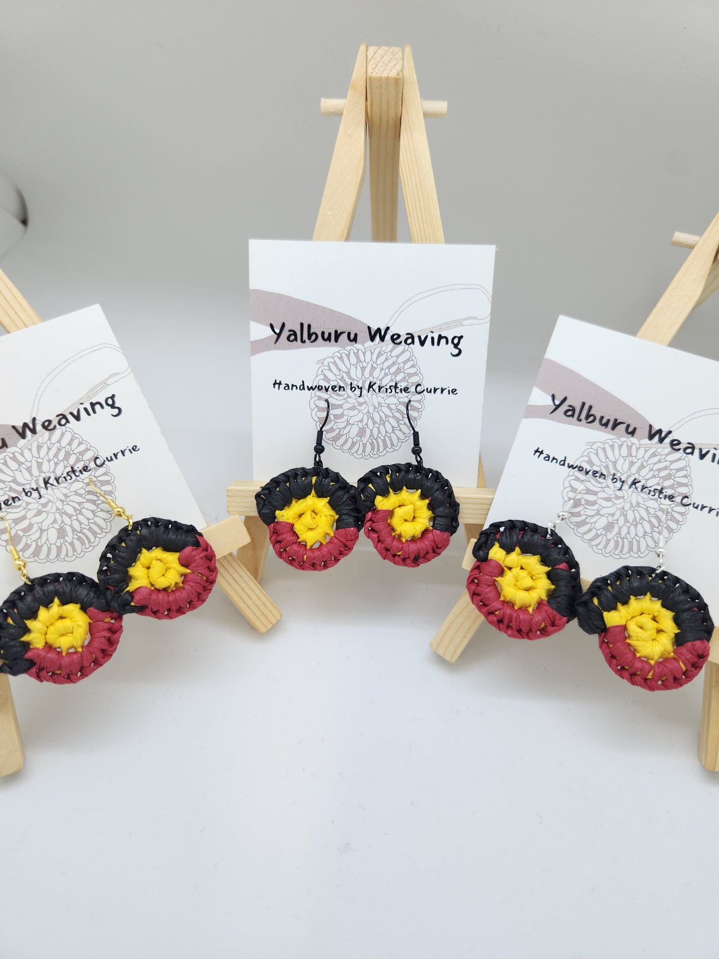 Aboriginal Flag Woven Earrings - Mini