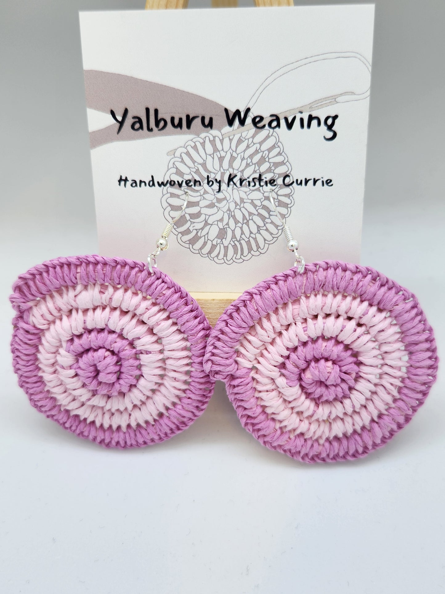 Pink 2 Tone Woven Earrings