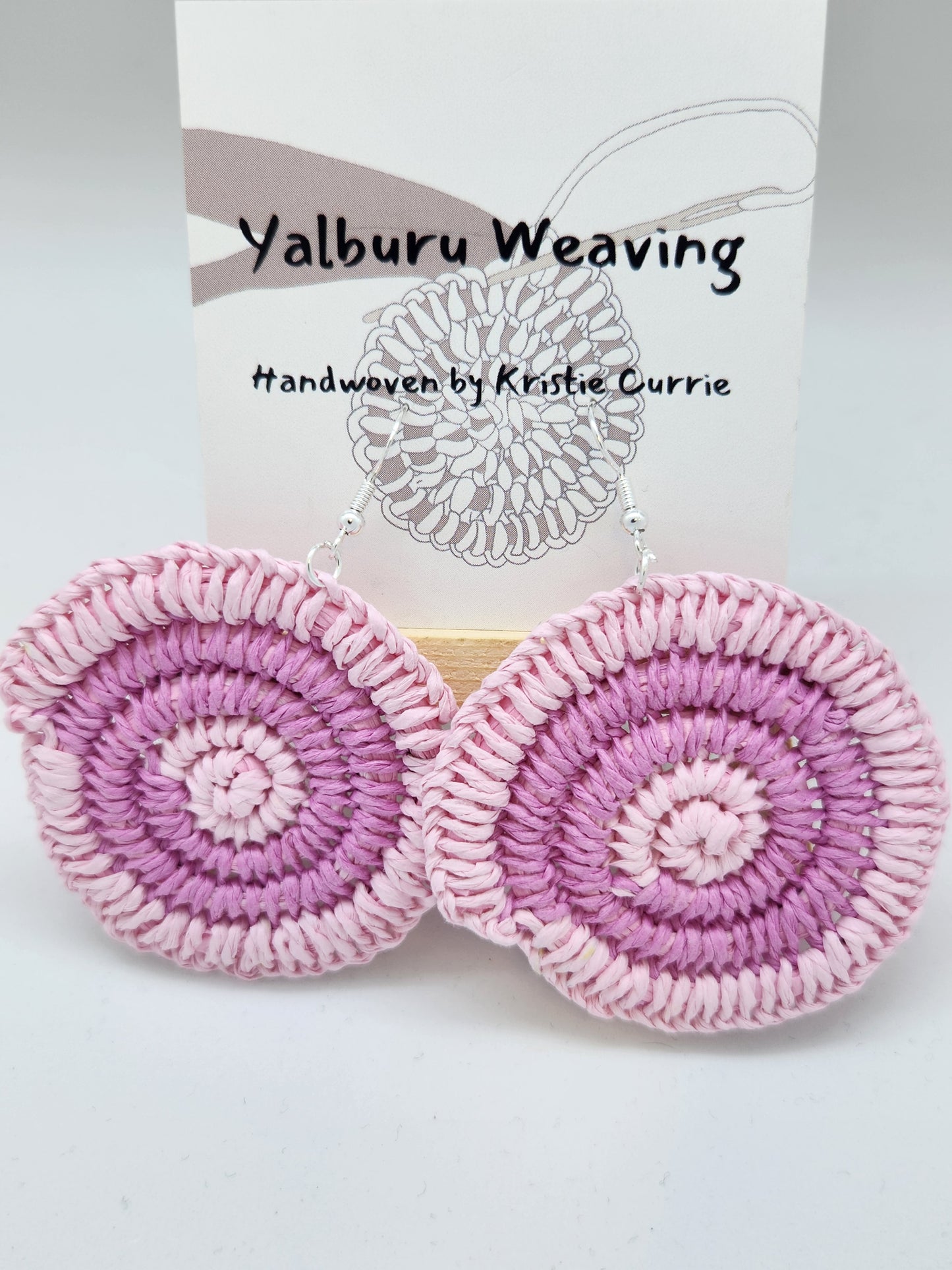 Pink 2 Tone Woven Earrings