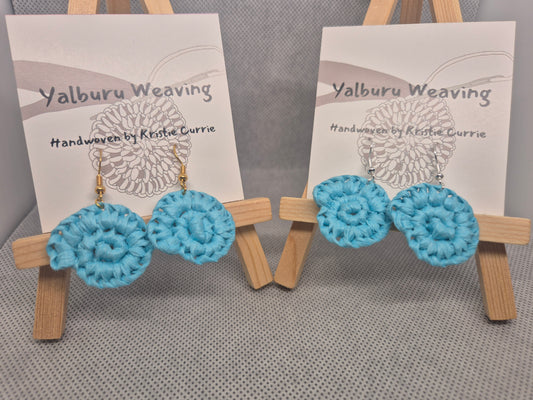 Blue Woven Earrings - Mini