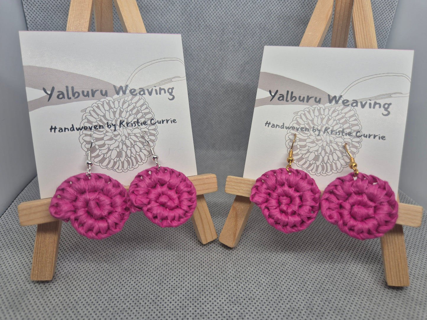 Pink Woven Earrings - Mini
