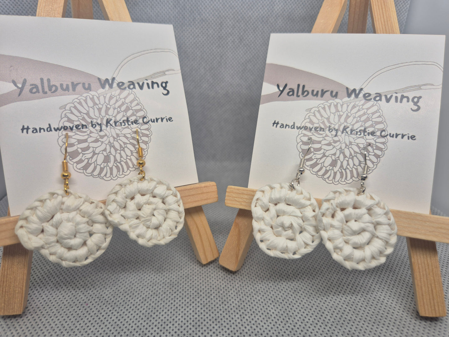 White Woven Earrings - Mini
