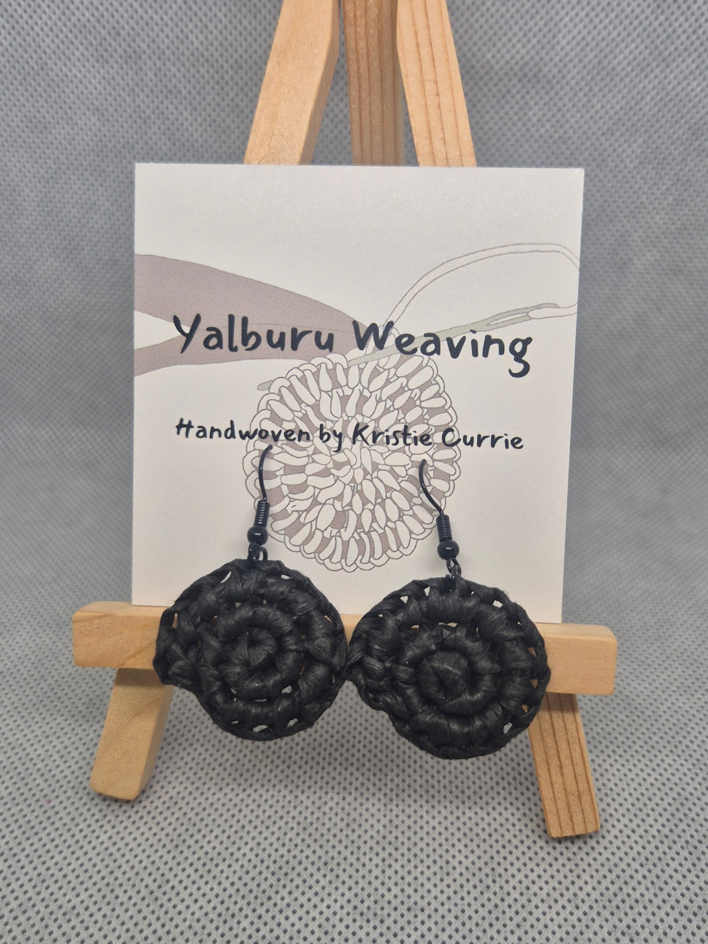 Black Woven Earrings - Mini