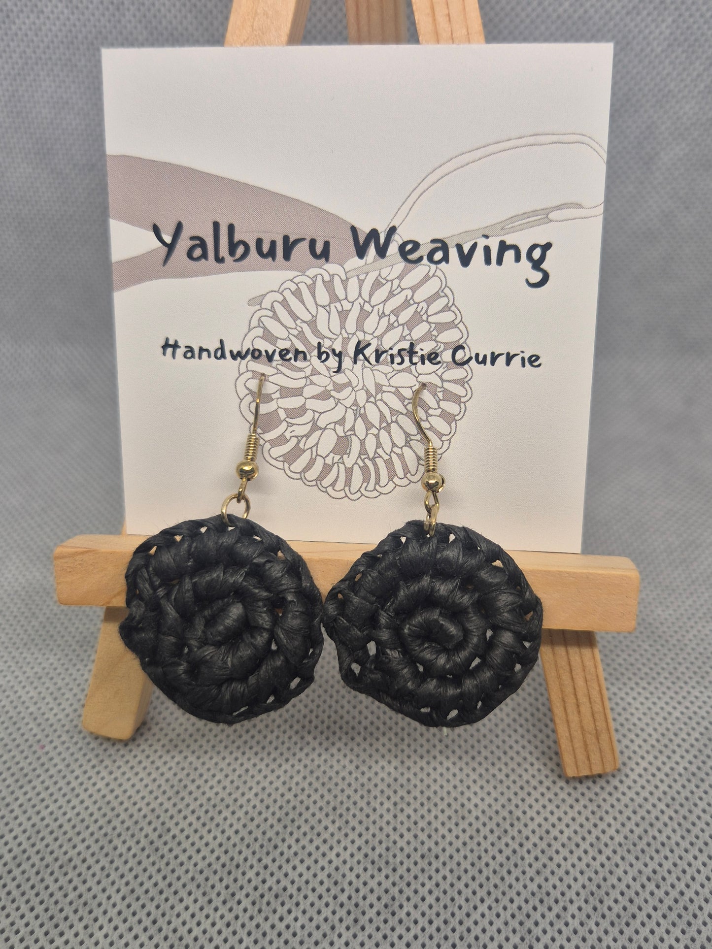 Black Woven Earrings - Mini