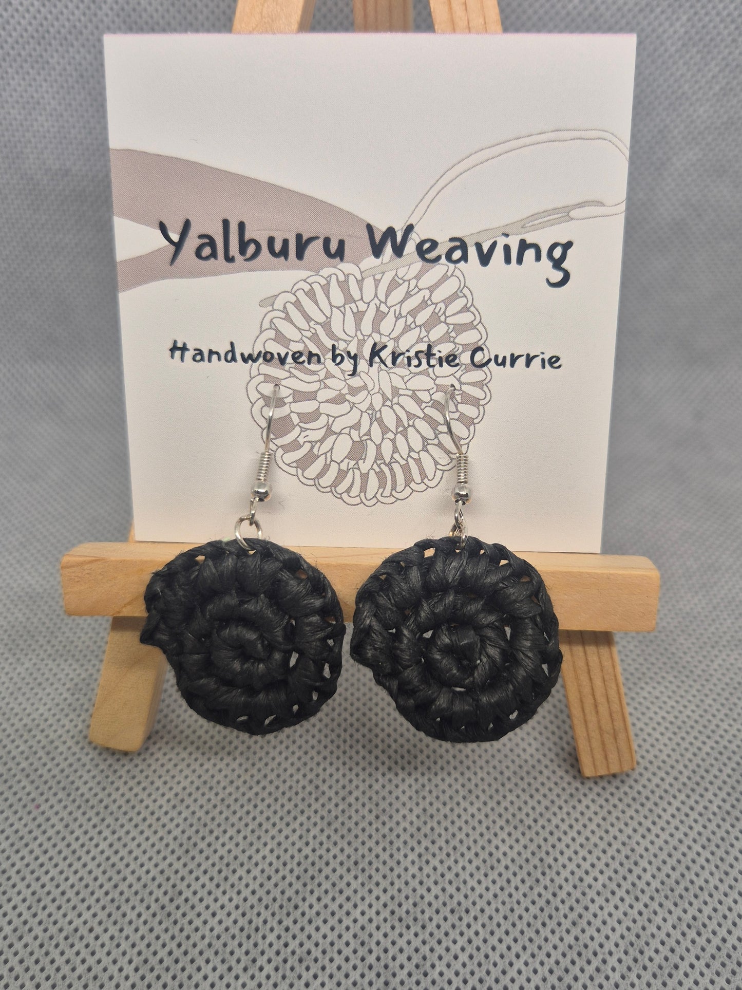 Black Woven Earrings - Mini