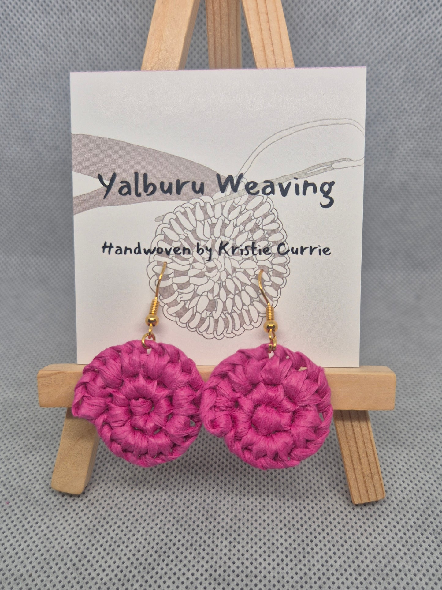Pink Woven Earrings - Mini