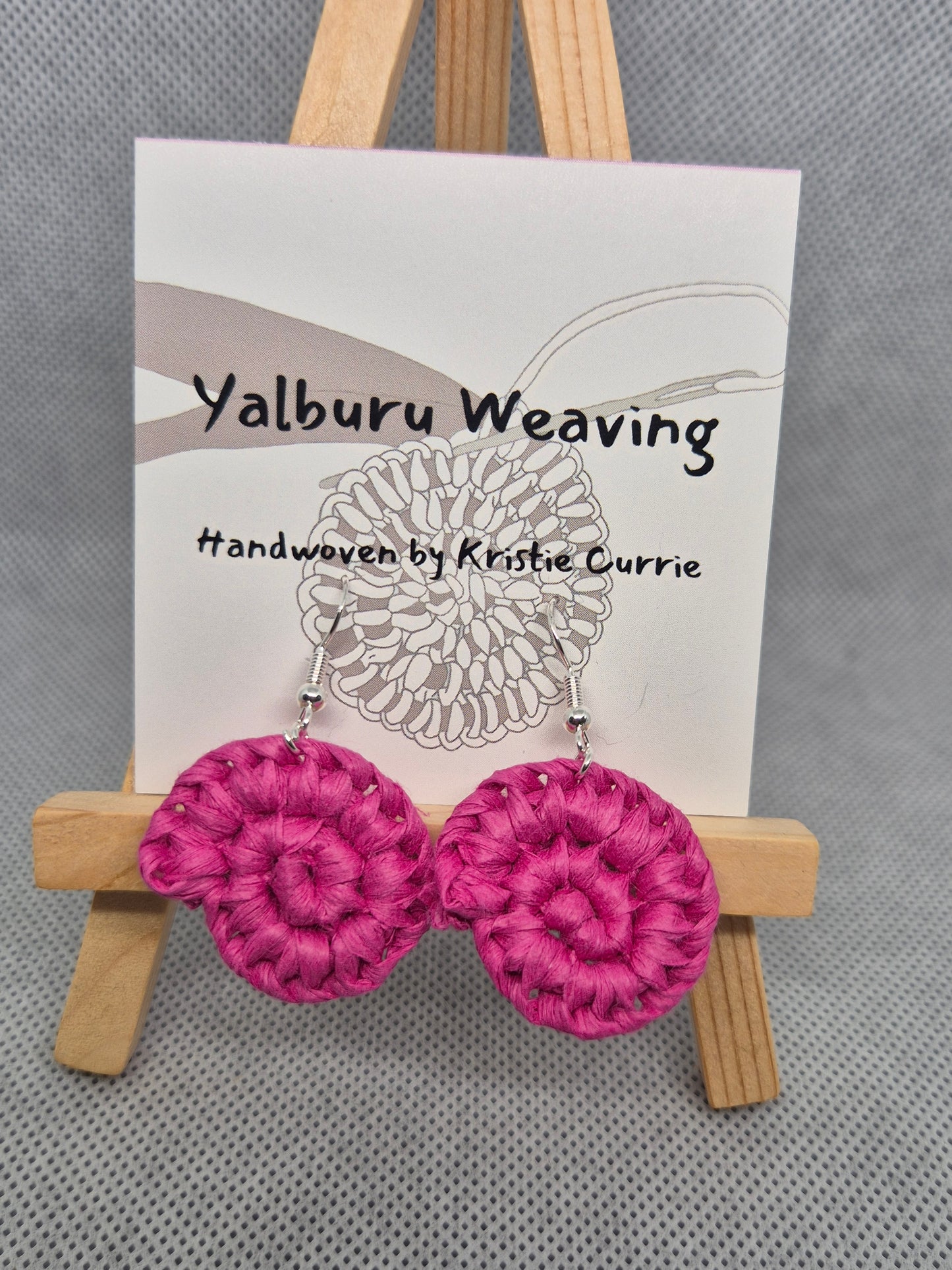 Pink Woven Earrings - Mini