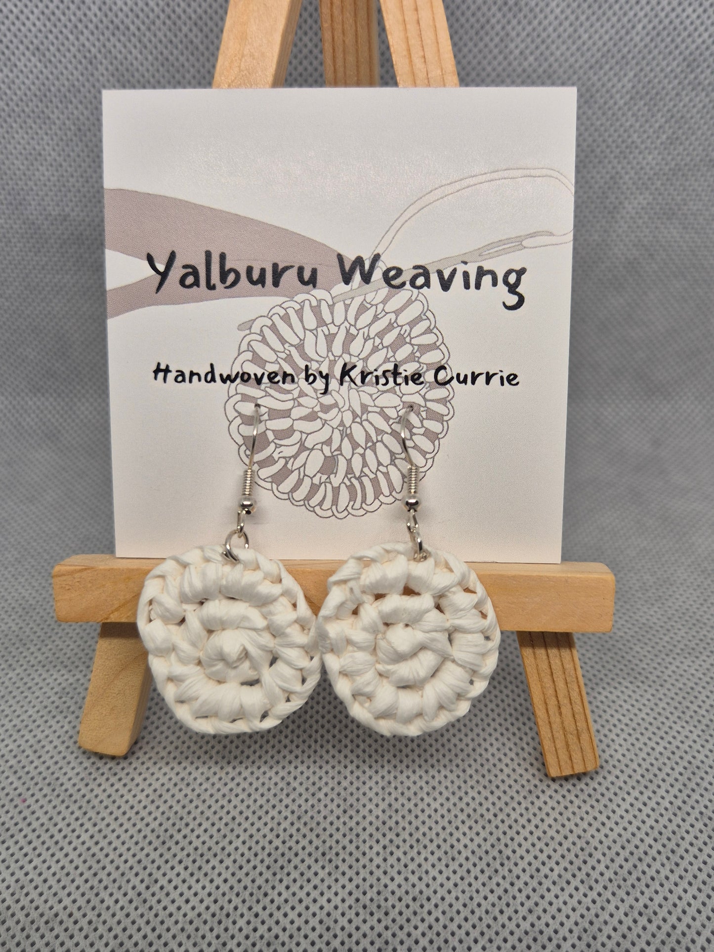White Woven Earrings - Mini