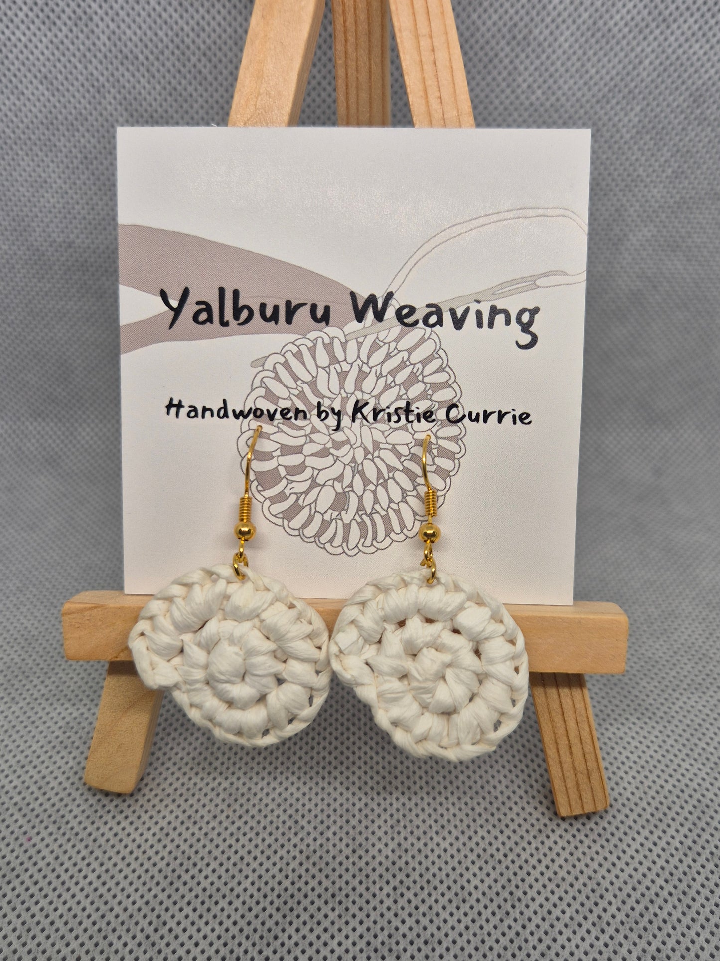 White Woven Earrings - Mini