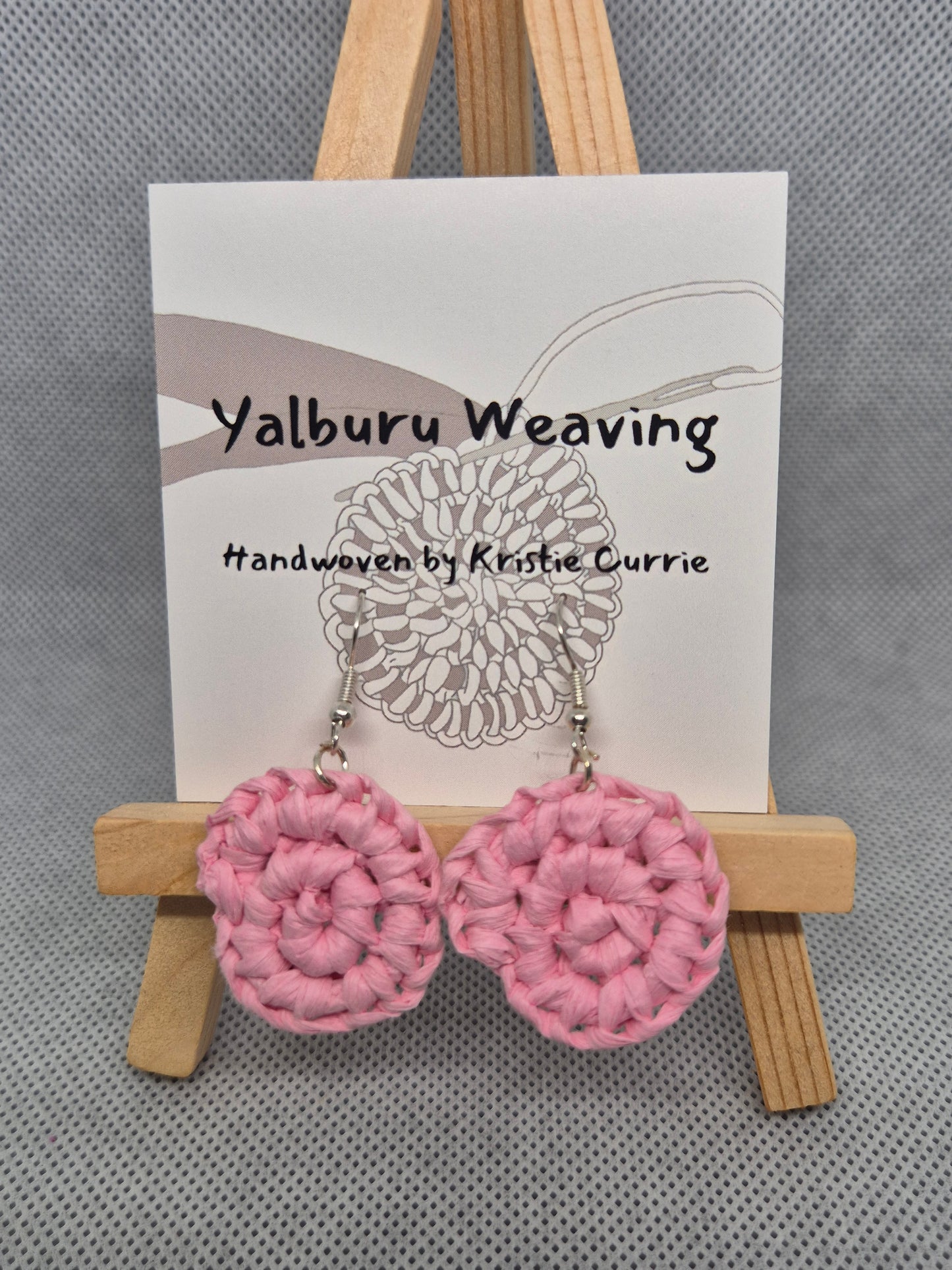 Light Pink Woven Earrings - Mini
