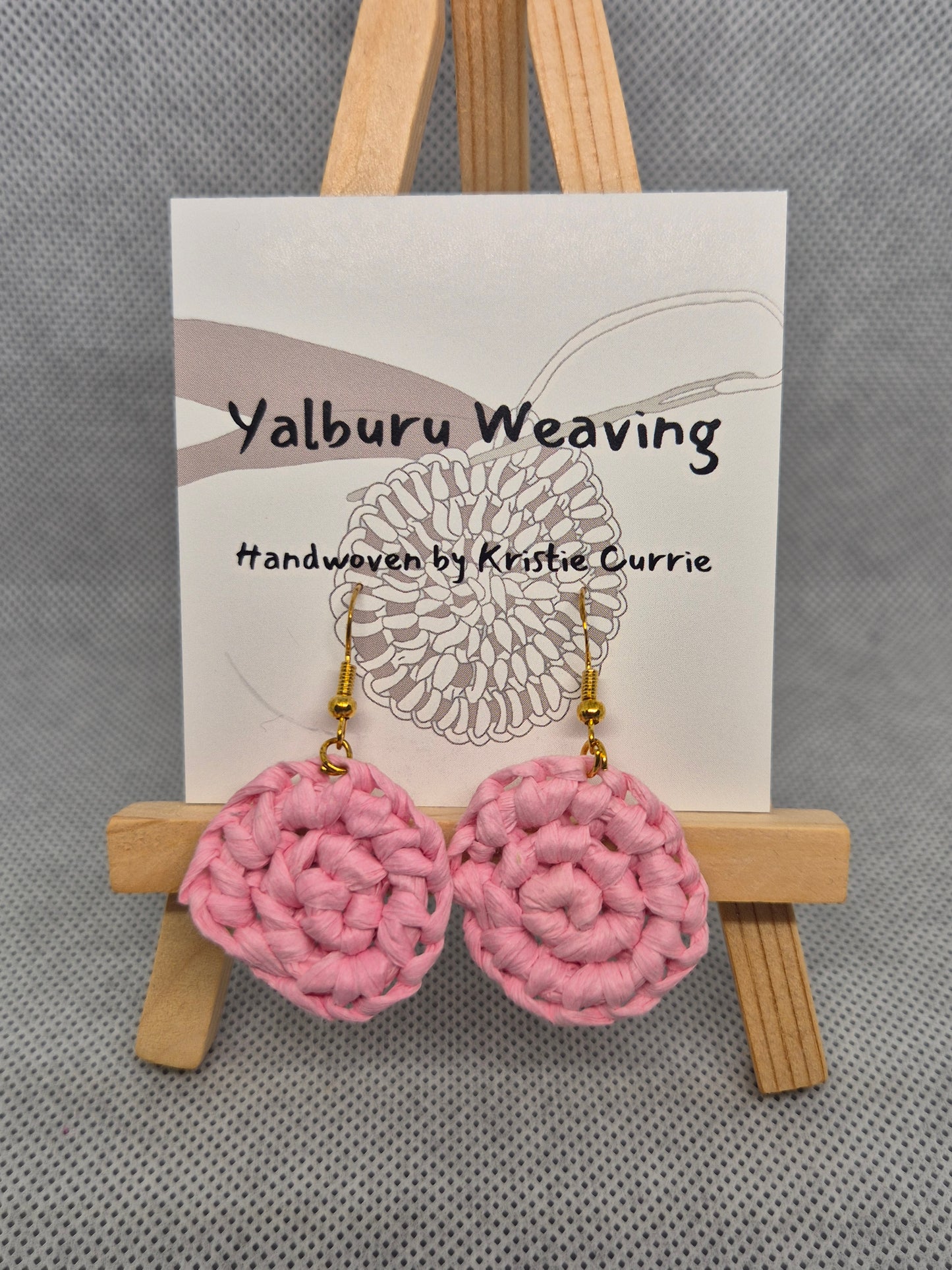 Light Pink Woven Earrings - Mini