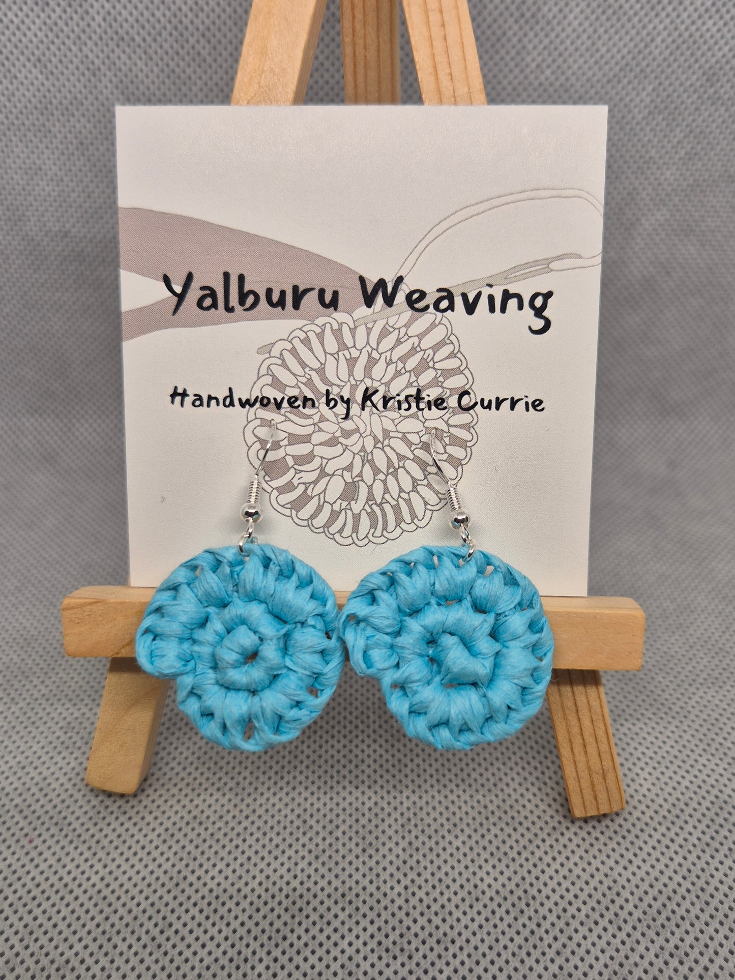 Blue Woven Earrings - Mini