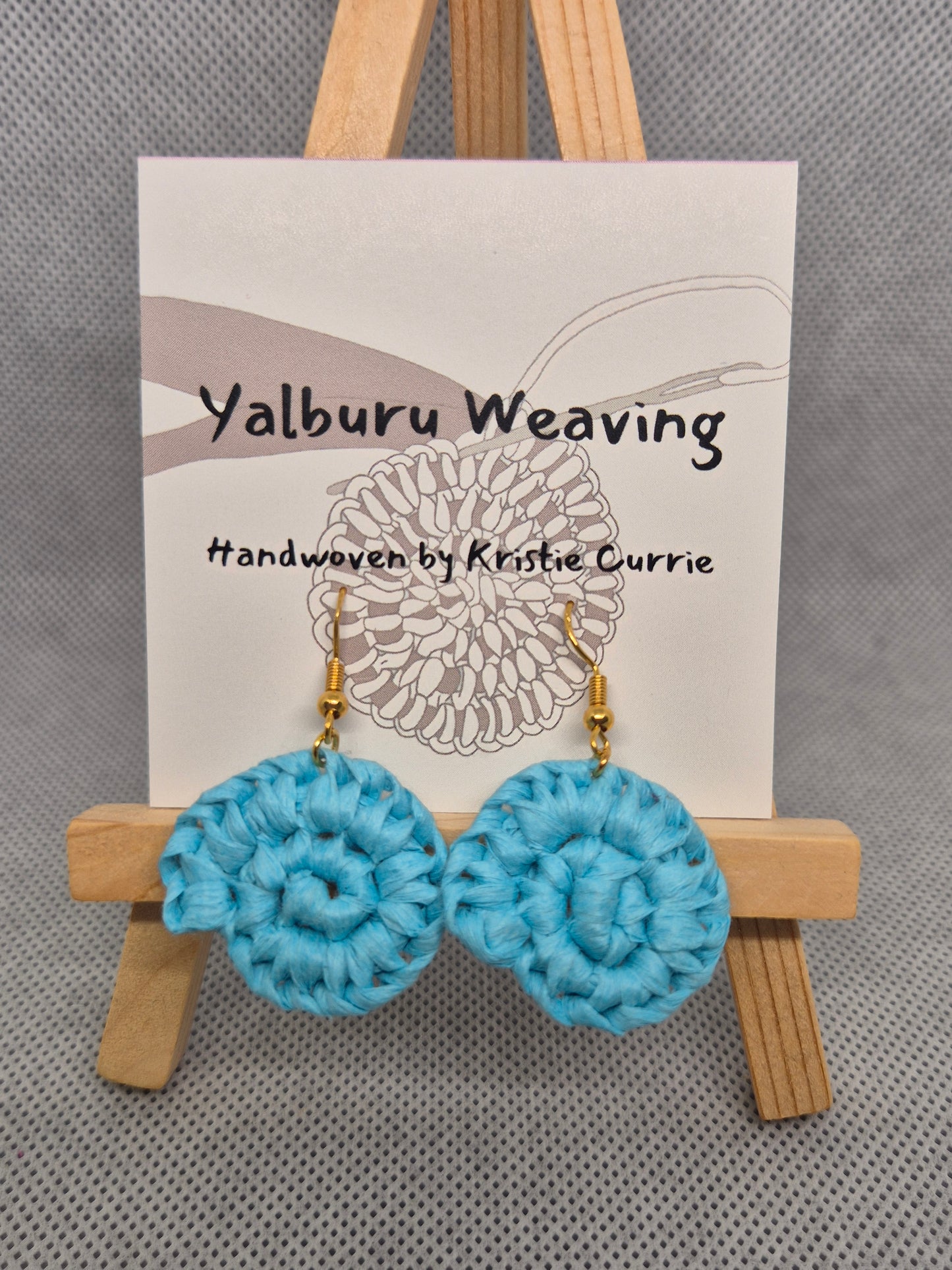 Blue Woven Earrings - Mini