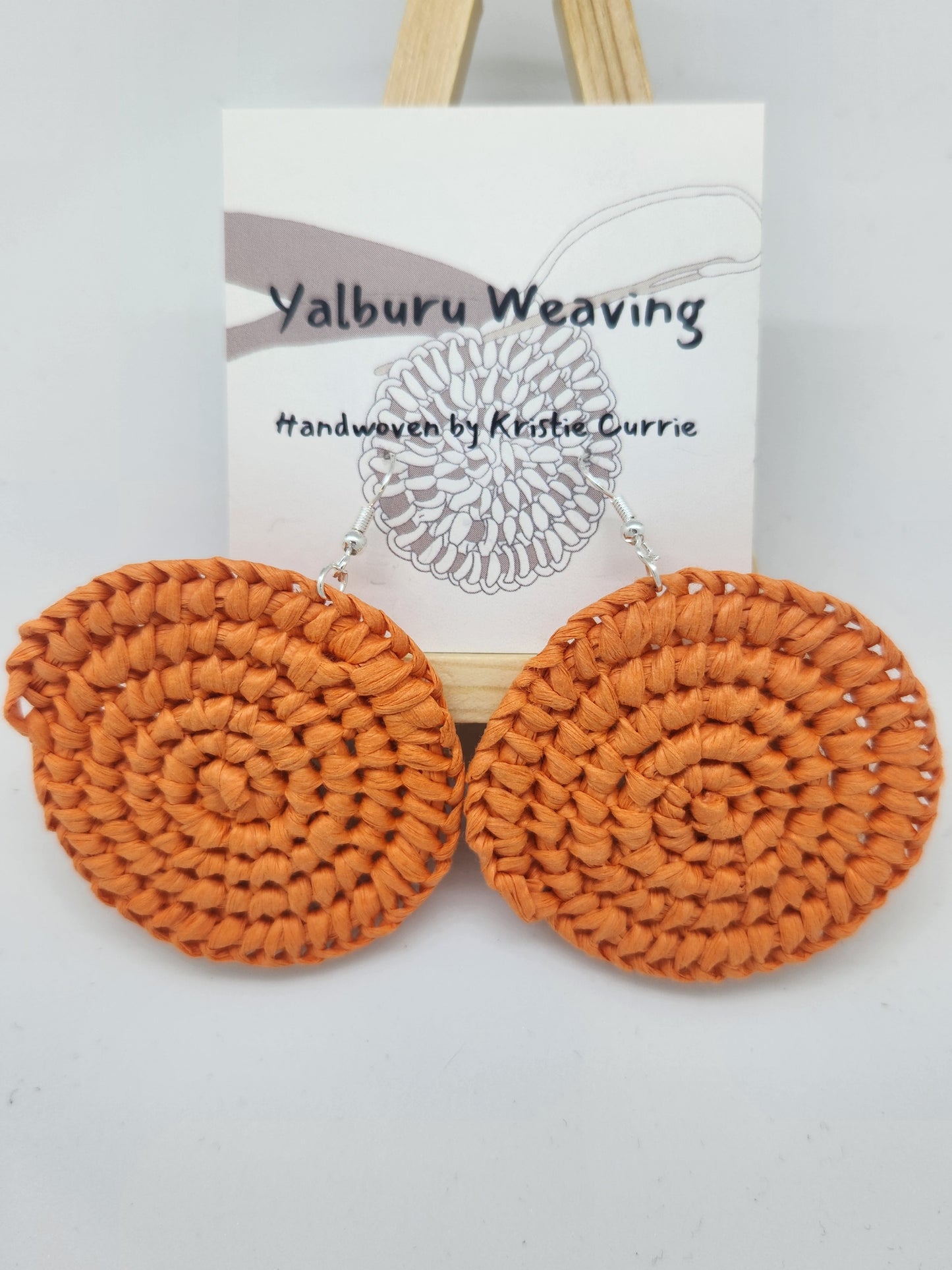 Orange Woven Earrings - Large