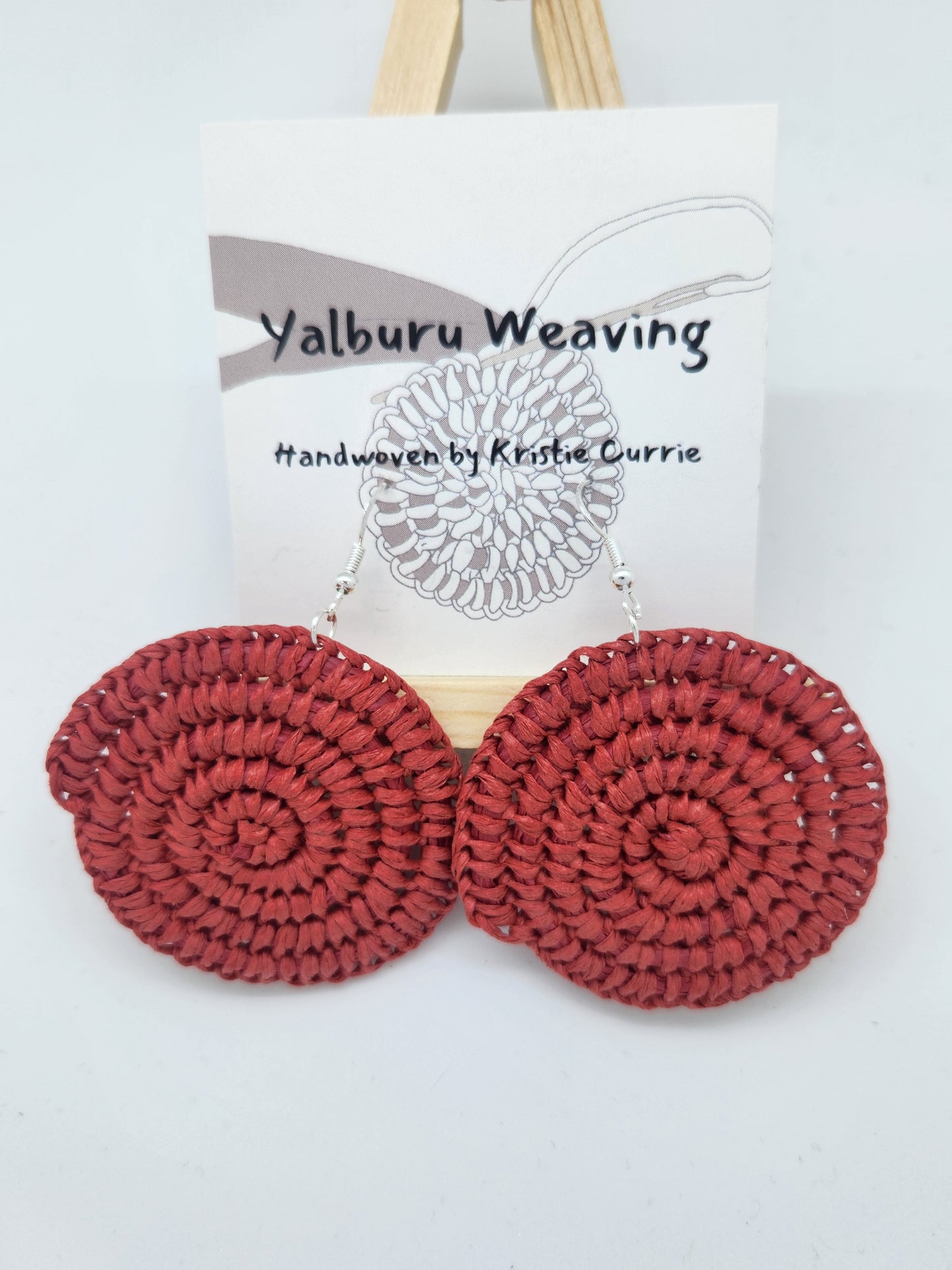 Red Woven Earrings