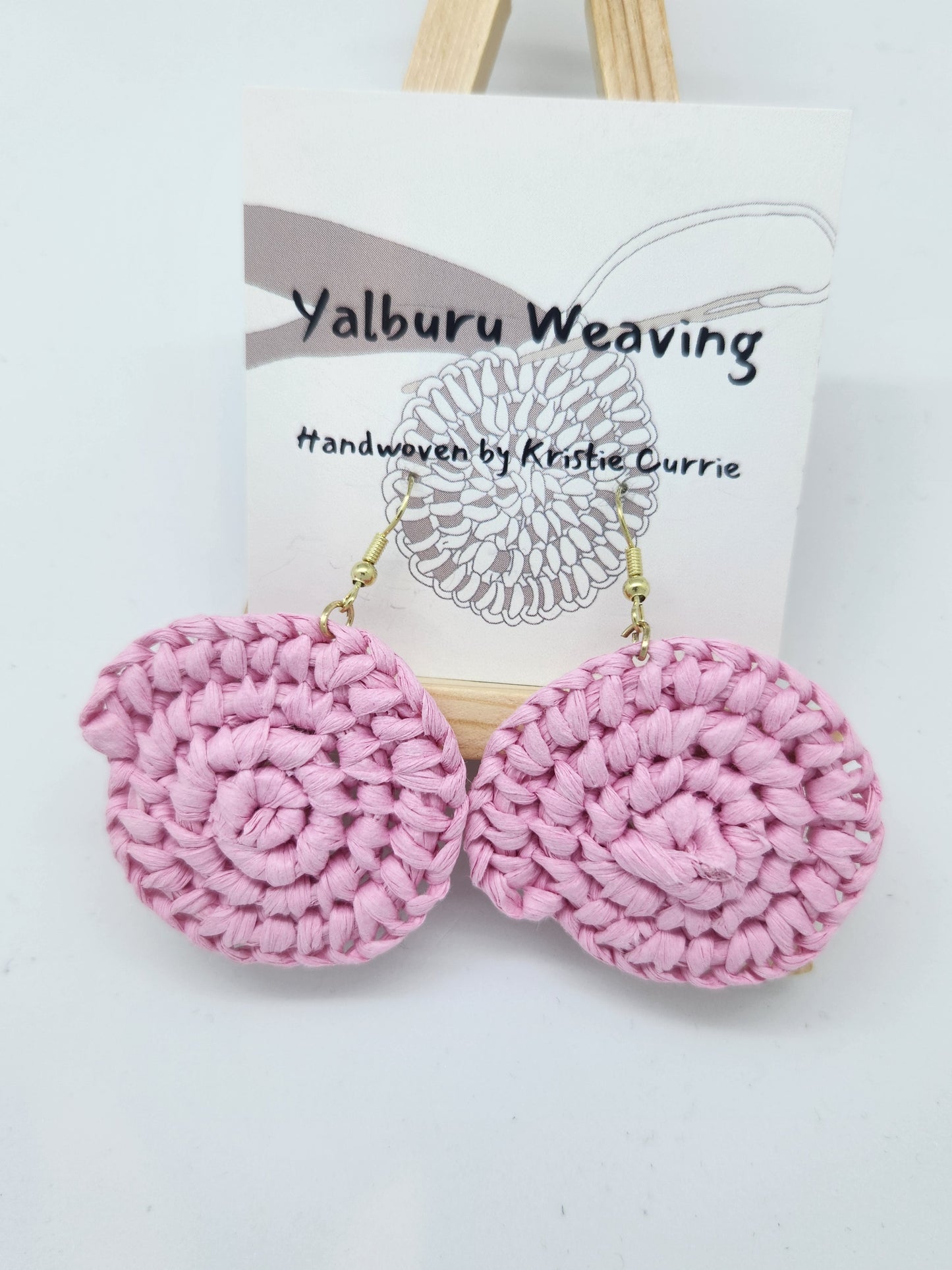 Light Pink Woven Earrings - Small