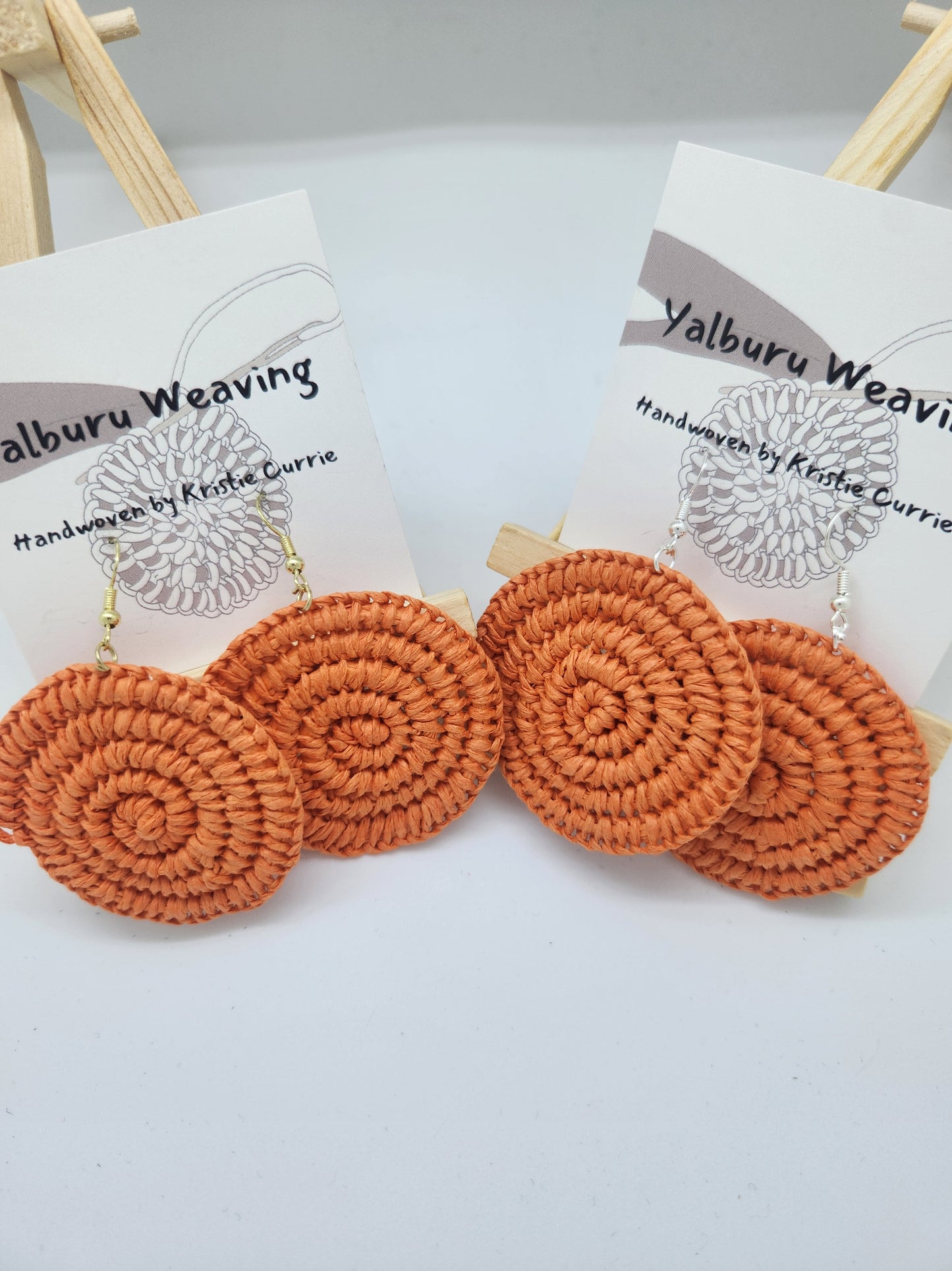 Orange Woven Earrings