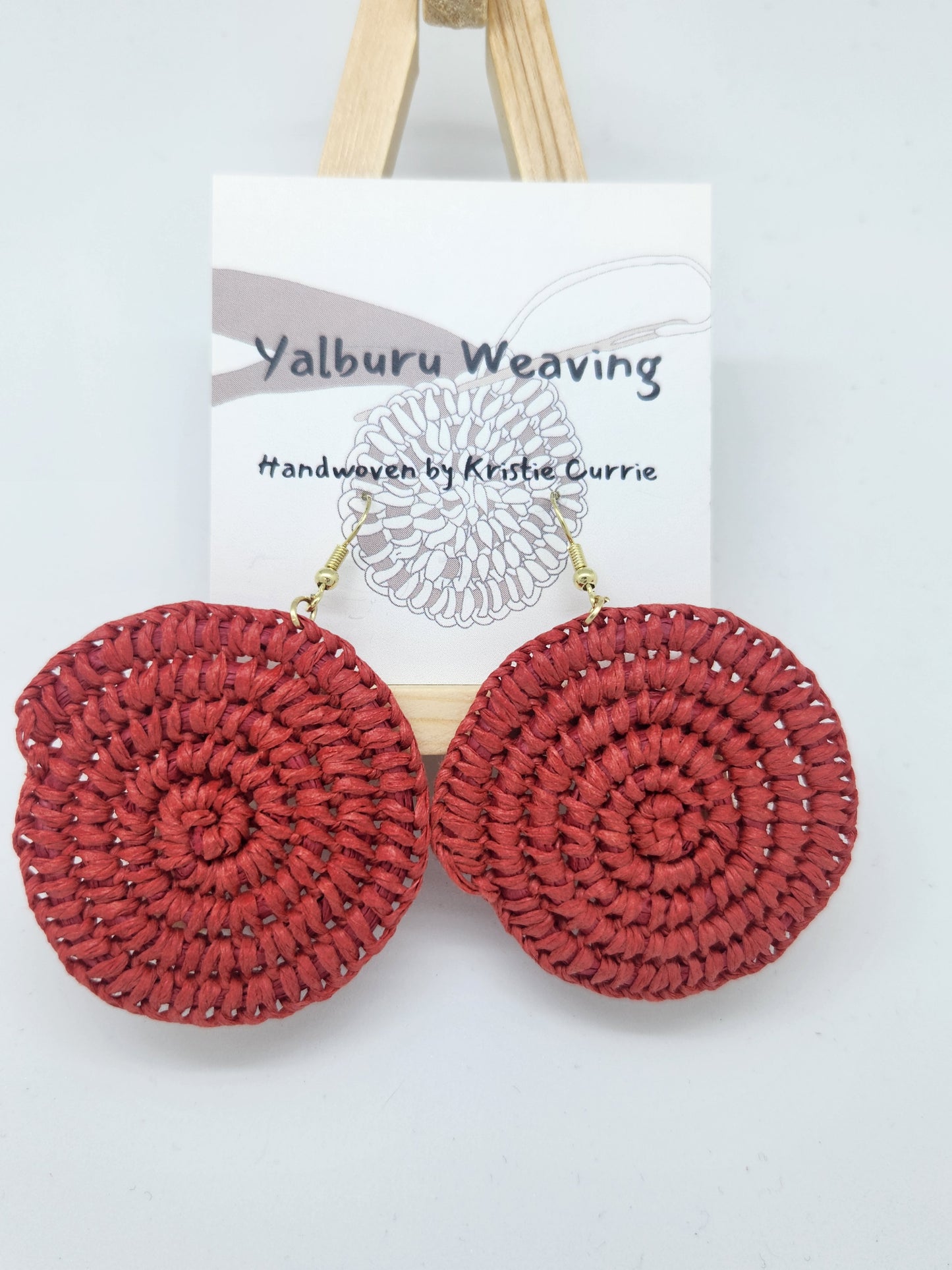 Red Woven Earrings