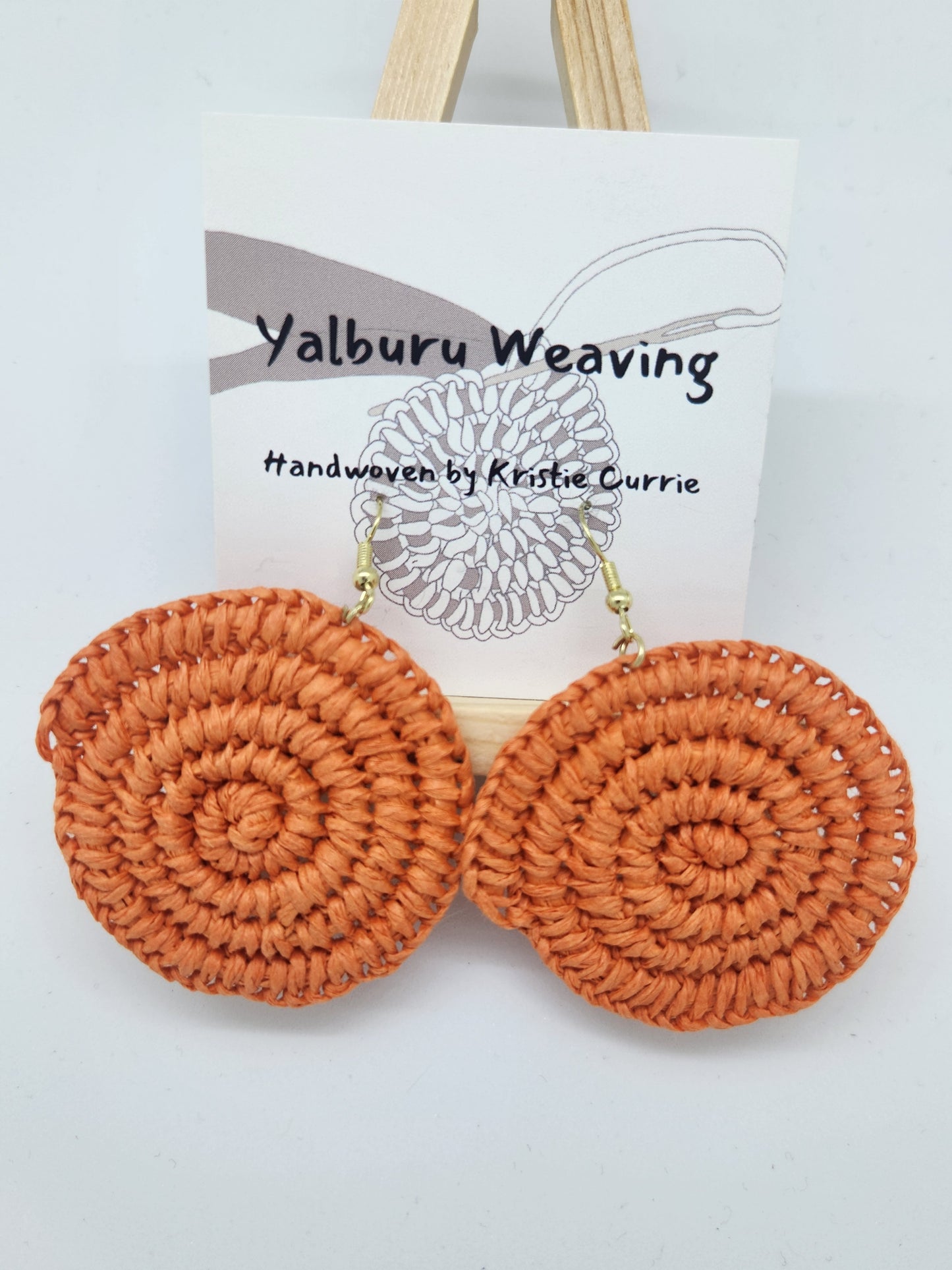 Orange Woven Earrings