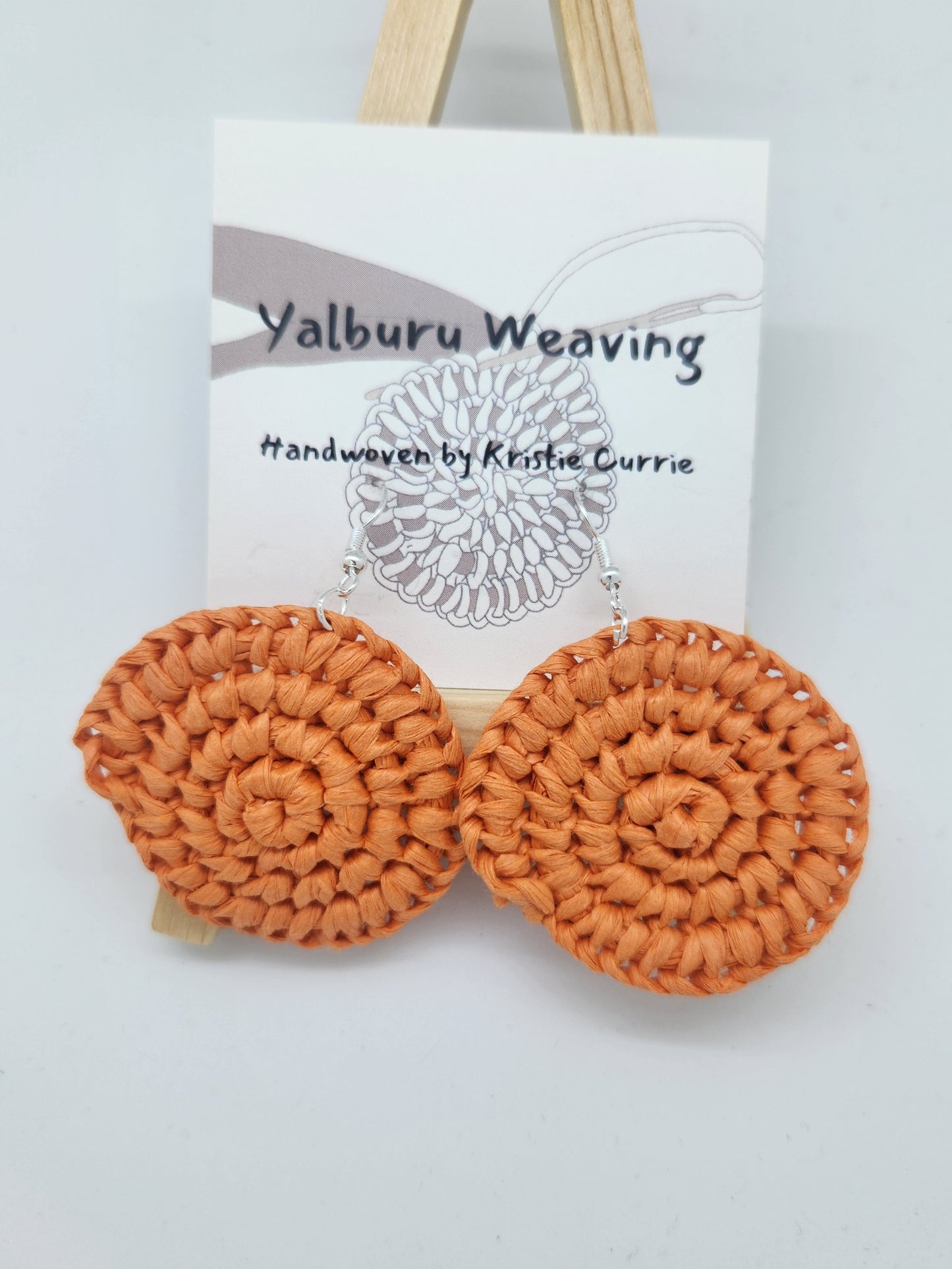 Orange Woven Earrings - Small