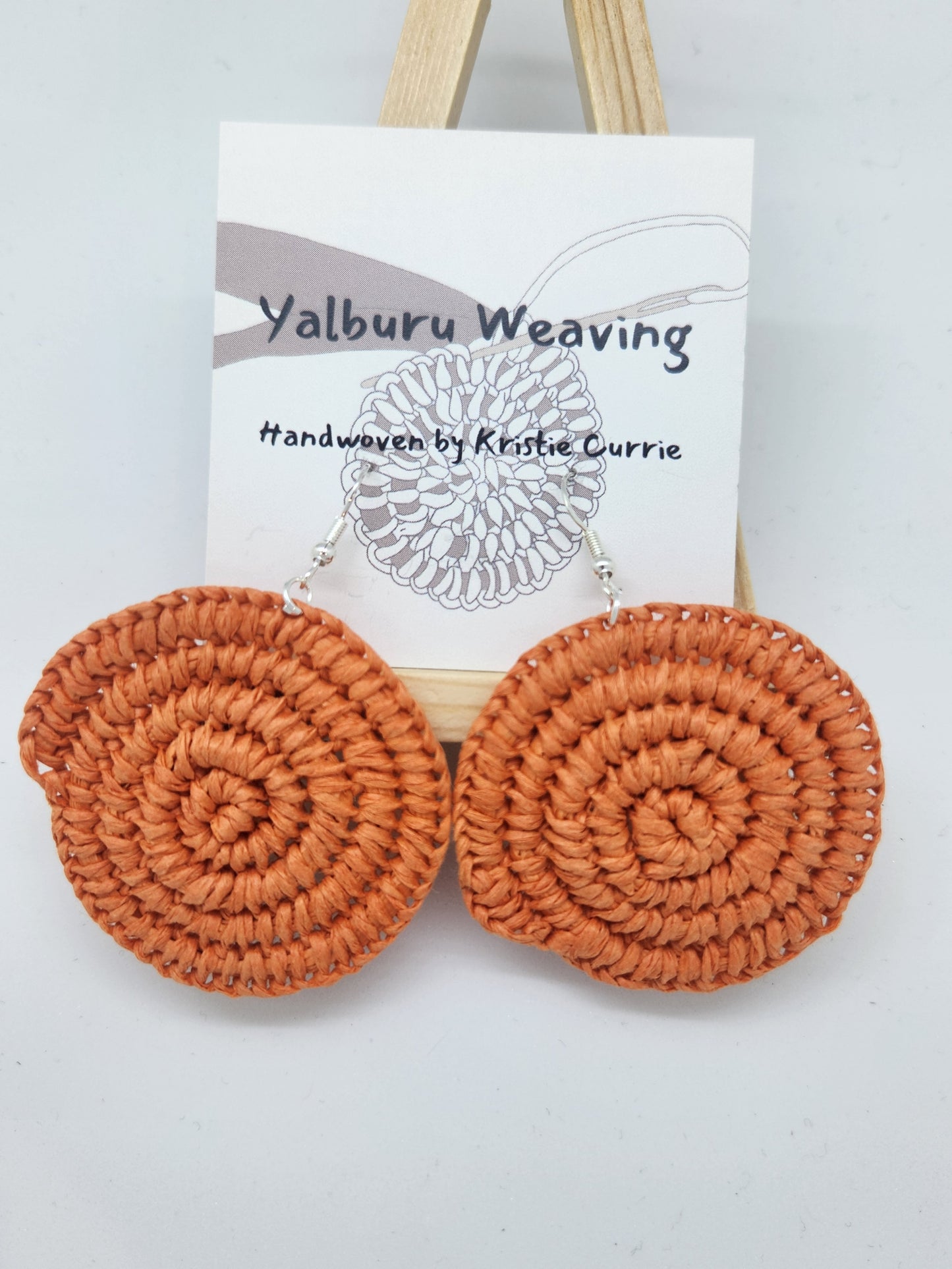 Orange Woven Earrings