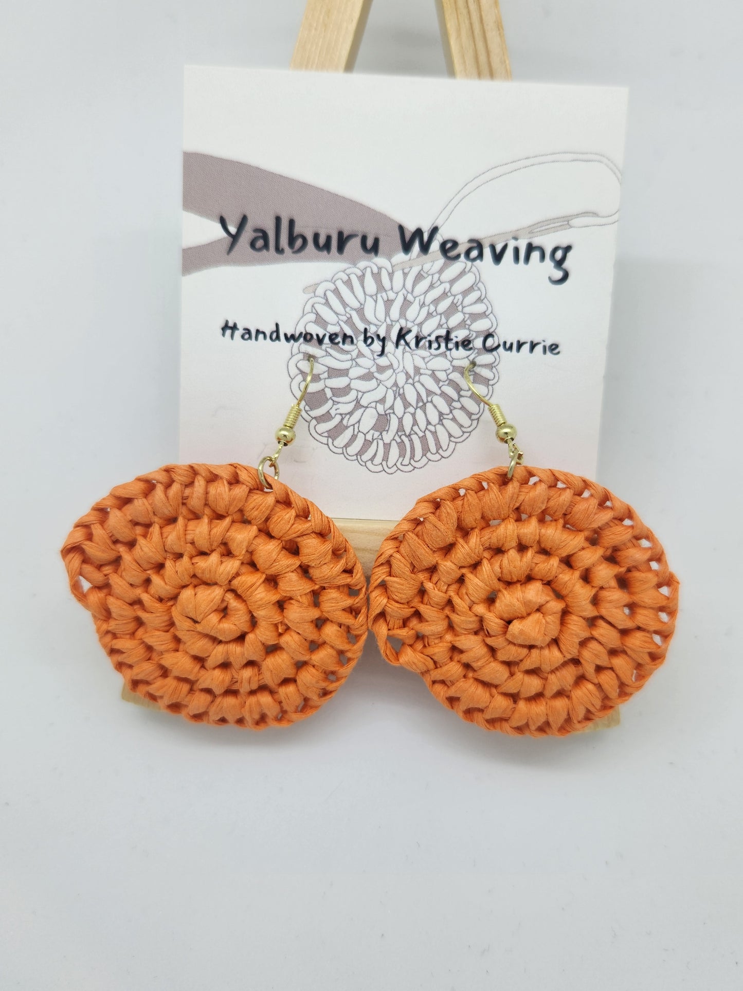 Orange Woven Earrings - Small