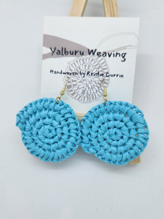Blue Woven Earrings - Small