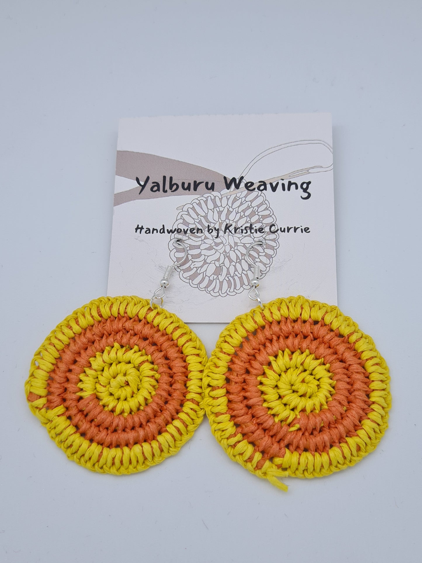 Orange and Yellow 2 Tone Woven Earrings