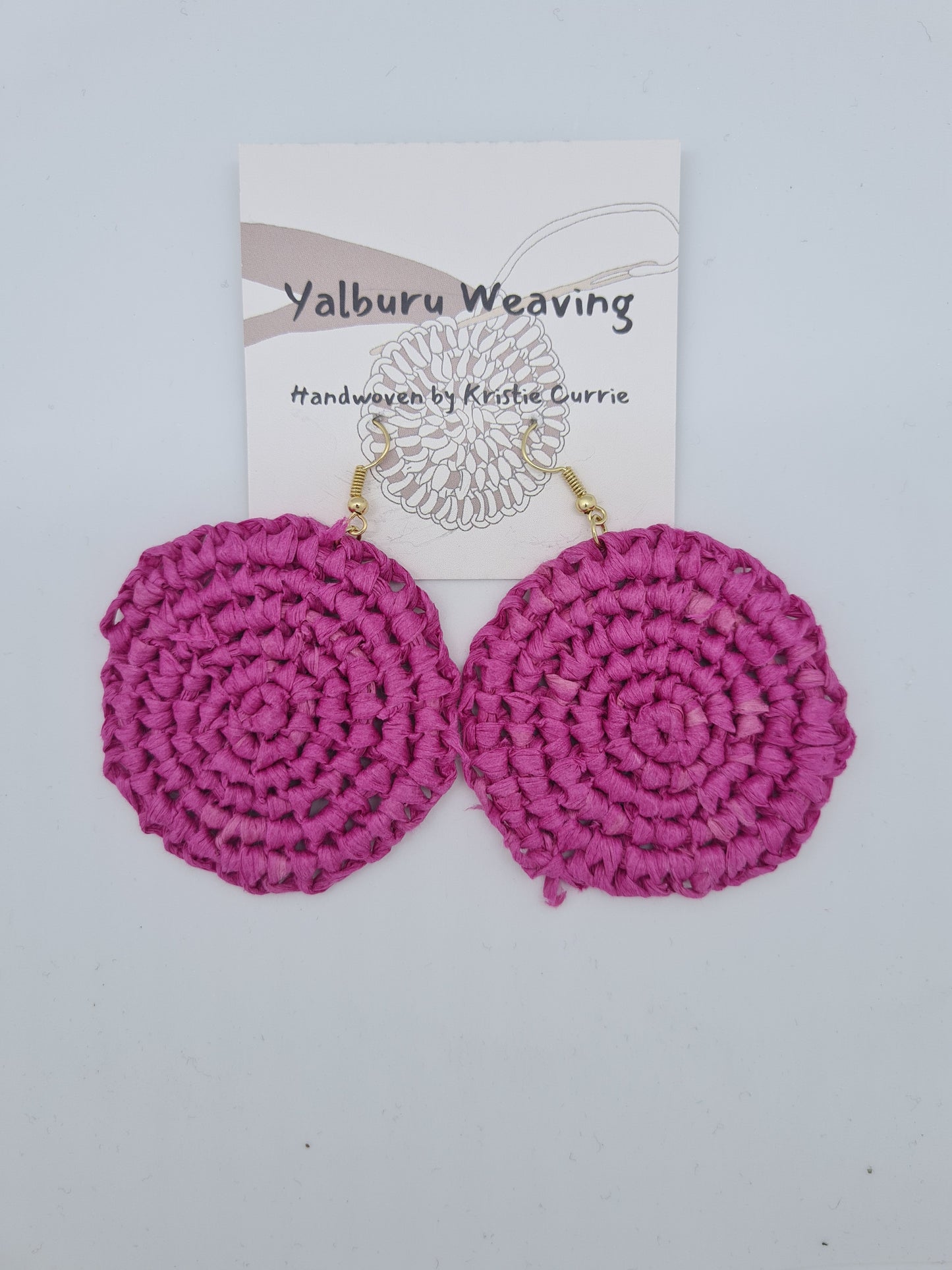 Pink Woven Earrings - Large