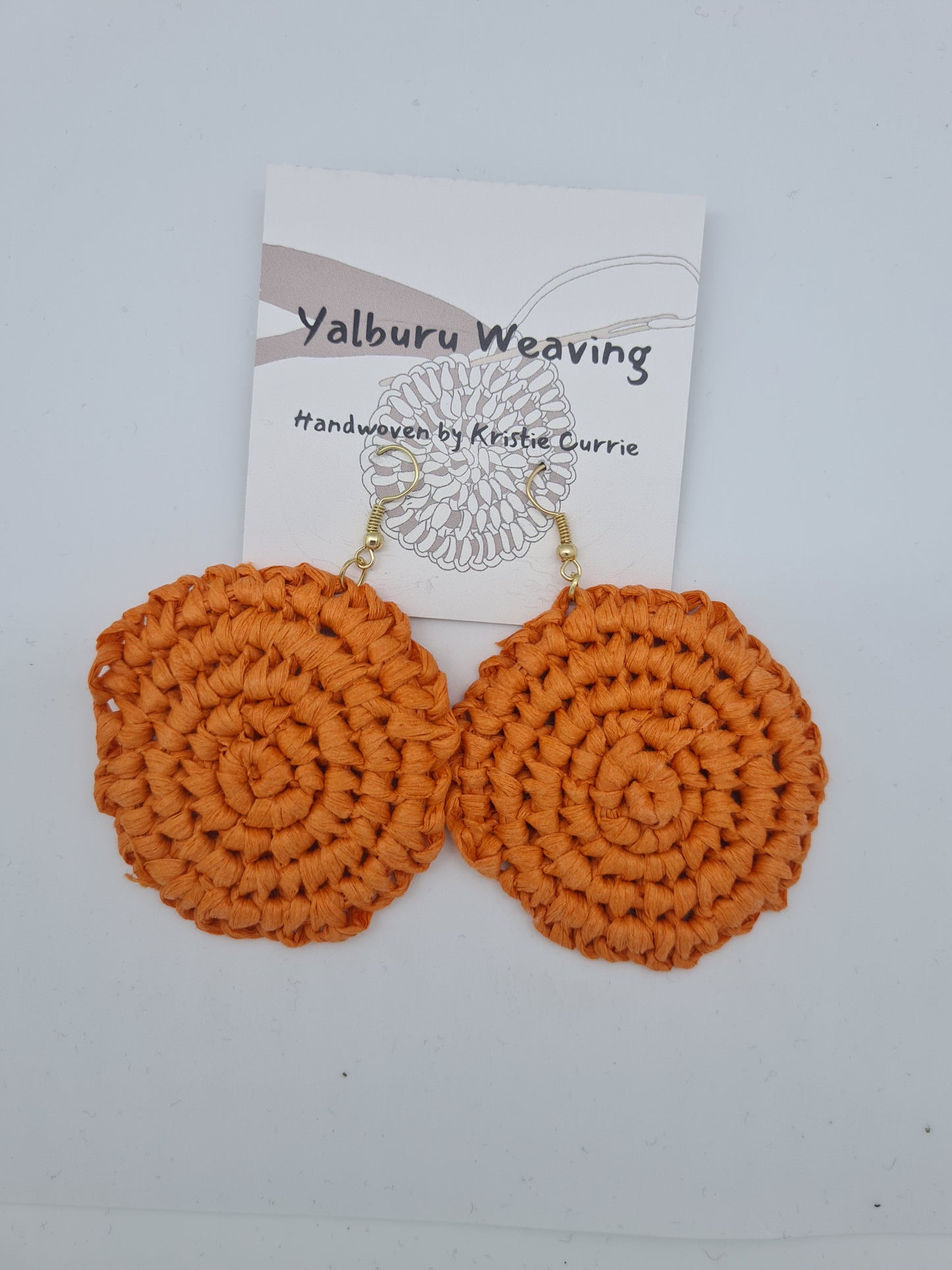 Orange Woven Earrings - Large