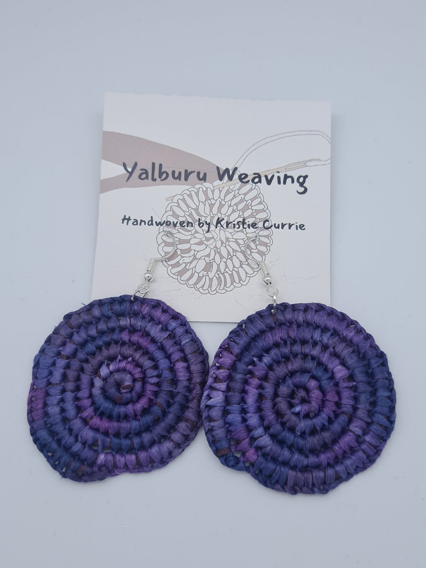 Purple Multi Coloured Woven Earrings
