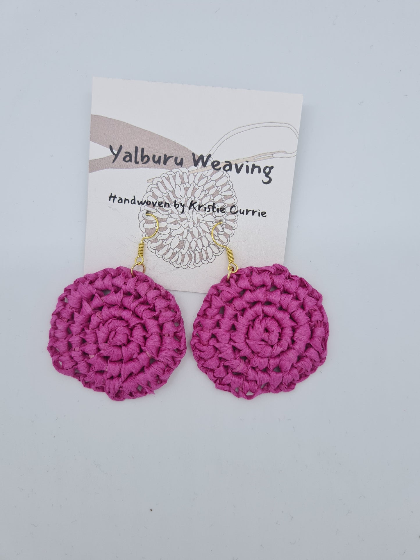 Pink Woven Earrings - Small