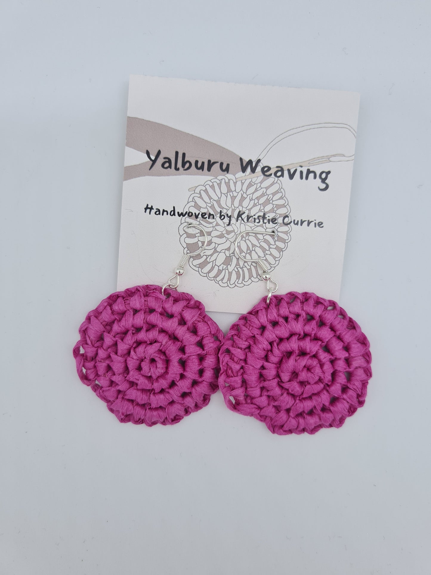 Pink Woven Earrings - Small