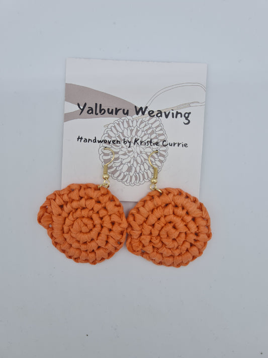 Orange Woven Earrings - Small